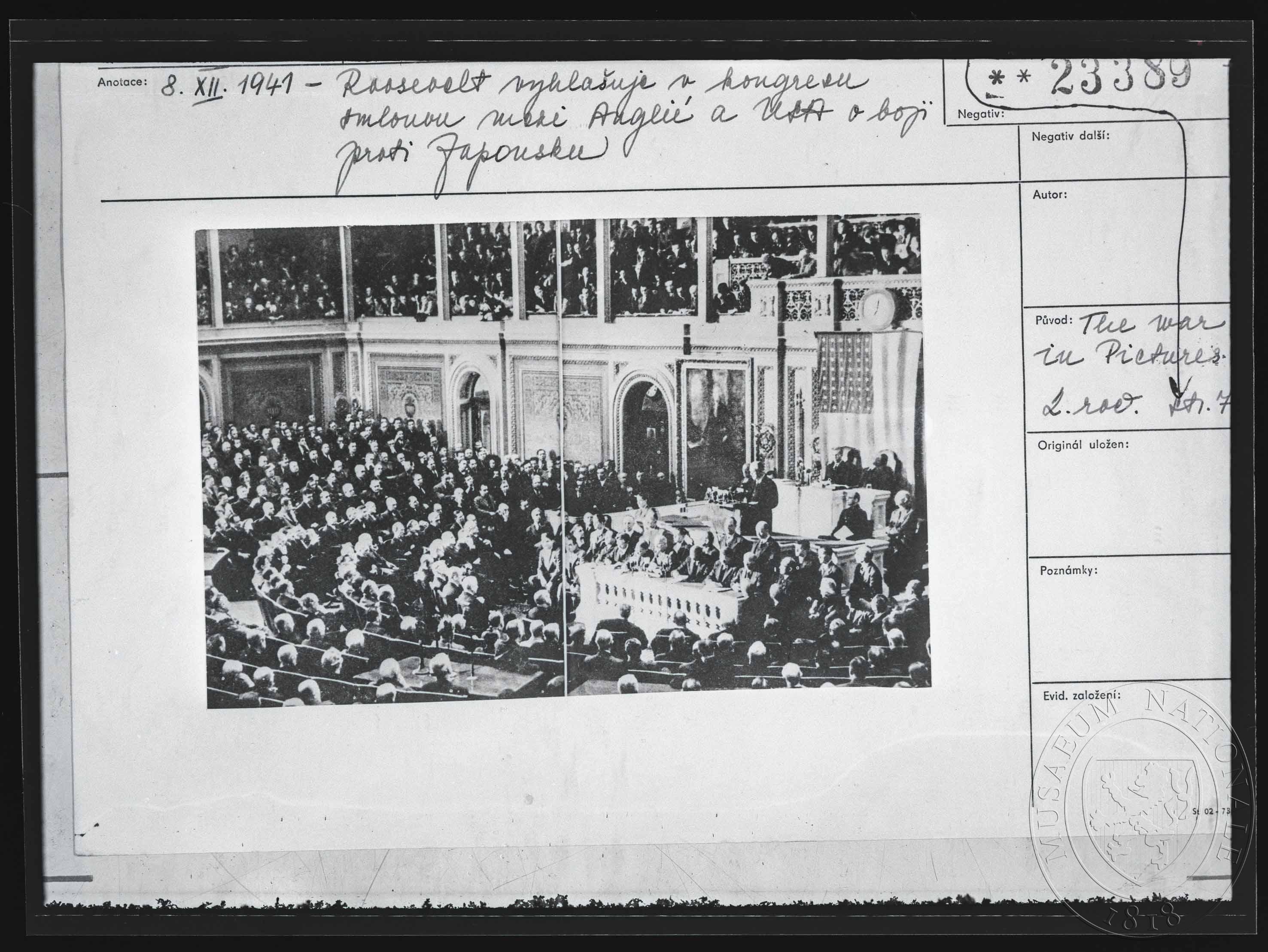 Náhledový obrázek Fotografie, Roosevelt v Kongresu USA - 1
