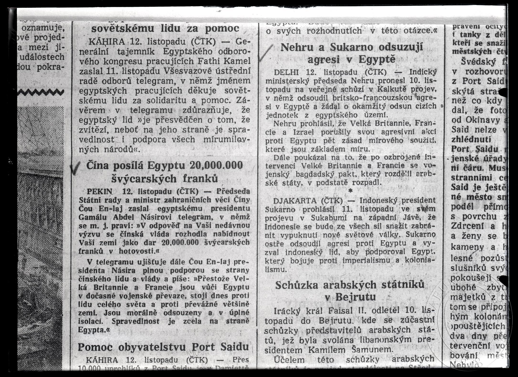 Náhledový obrázek Články k agresi v Egyptě - 1