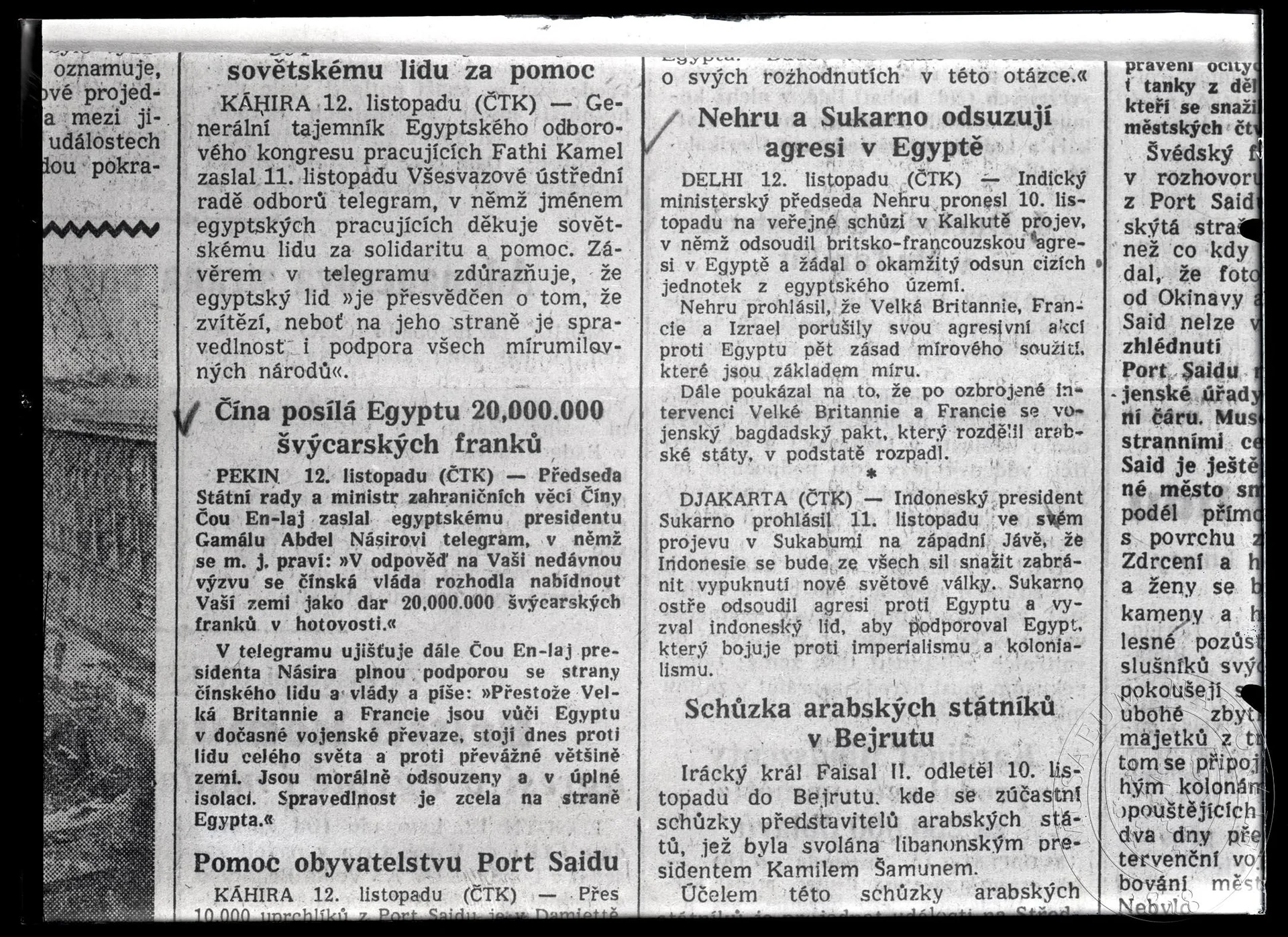 Obrázek Články k agresi v Egyptě