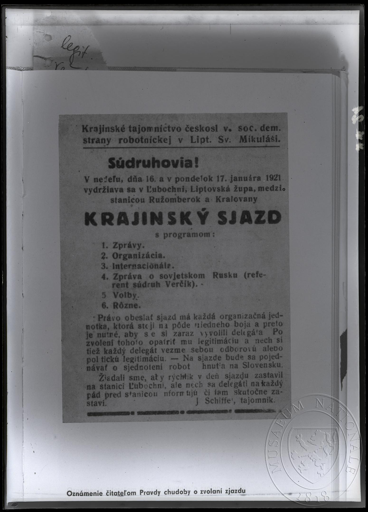 Náhledový obrázek Pozvánka na Krajinský sjazd - 1