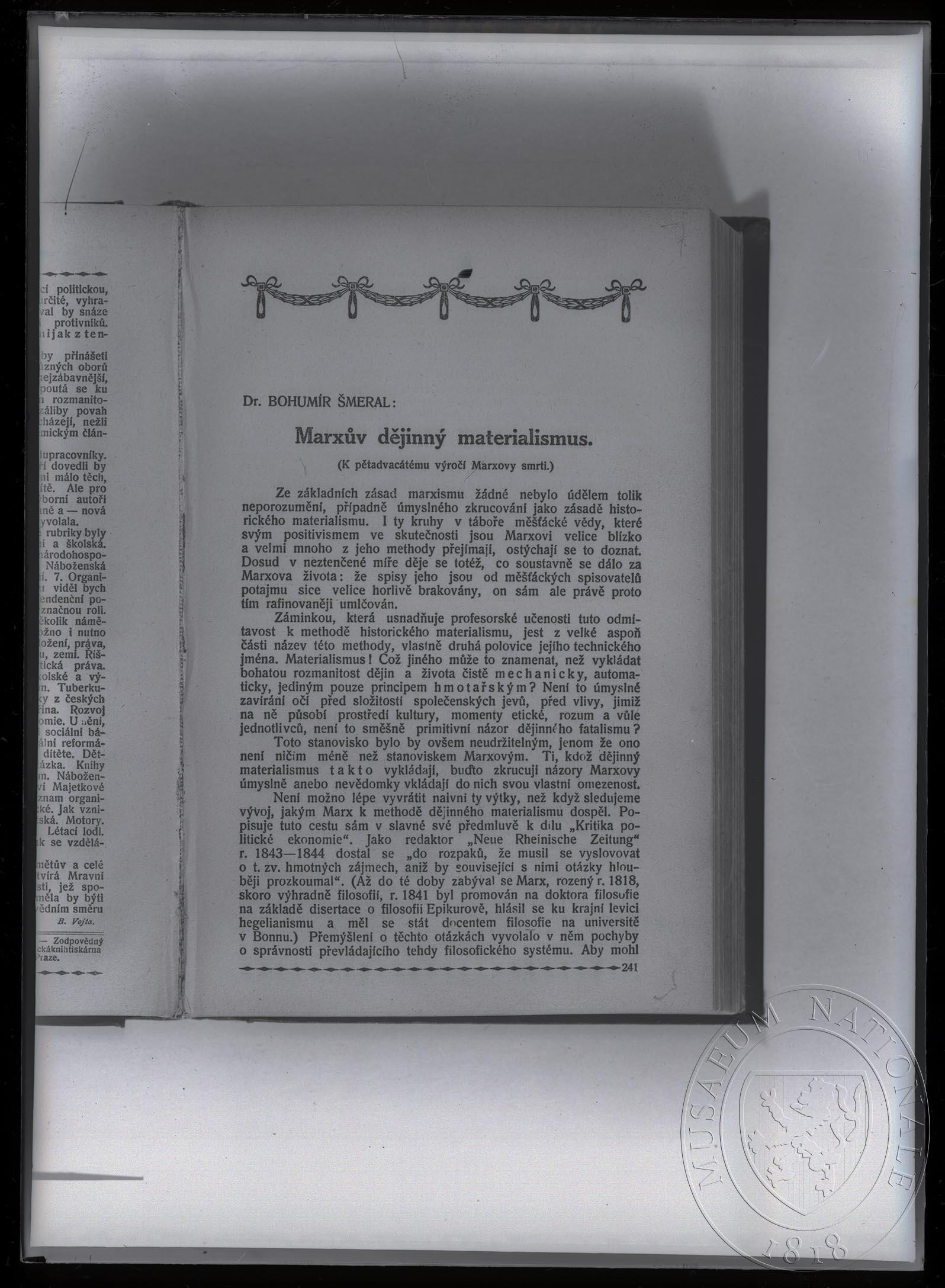 Náhledový obrázek Text Marxův dějinný materialismus - 1