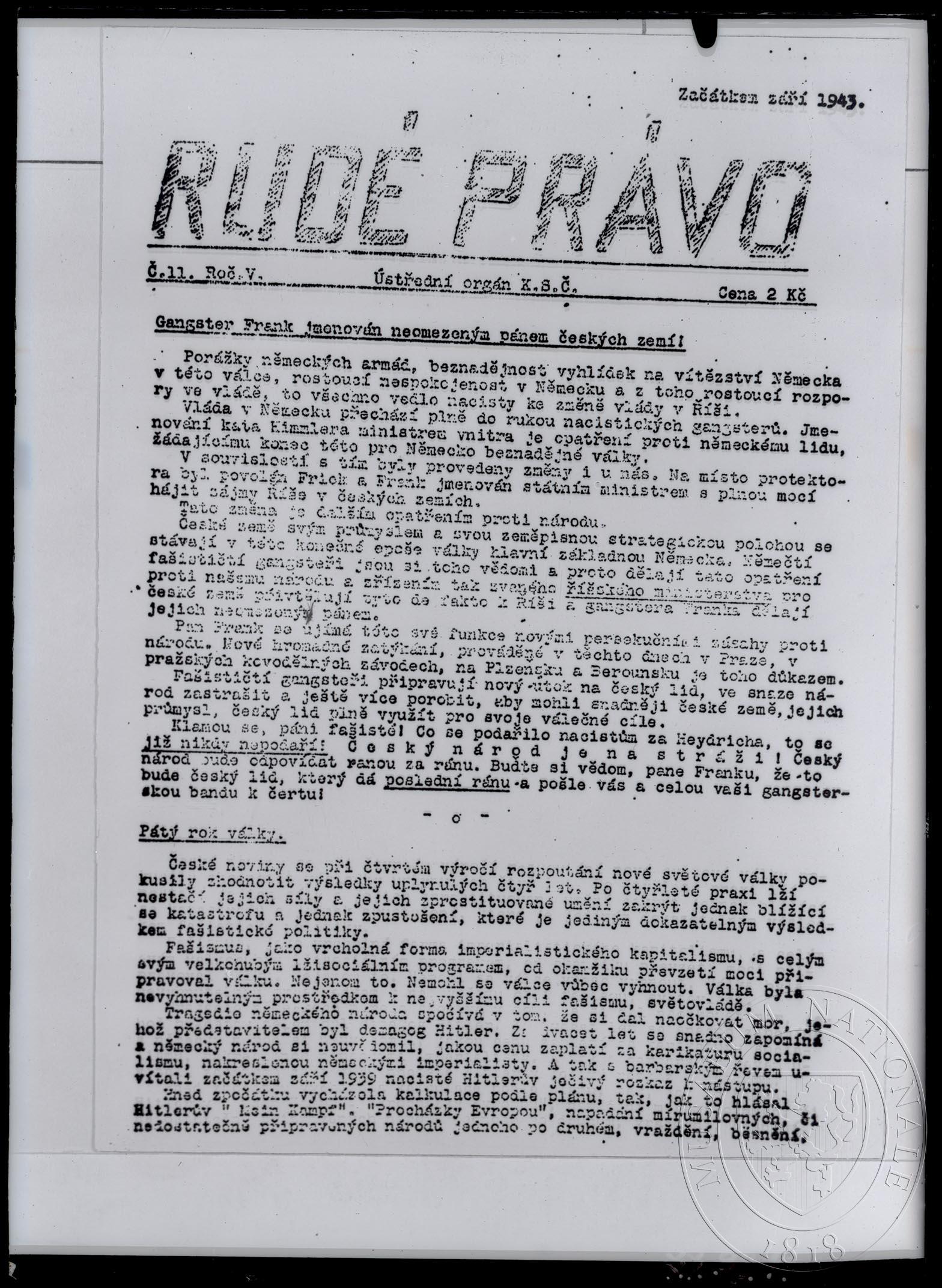 Náhledový obrázek Periodikum, Rudé právo - 1