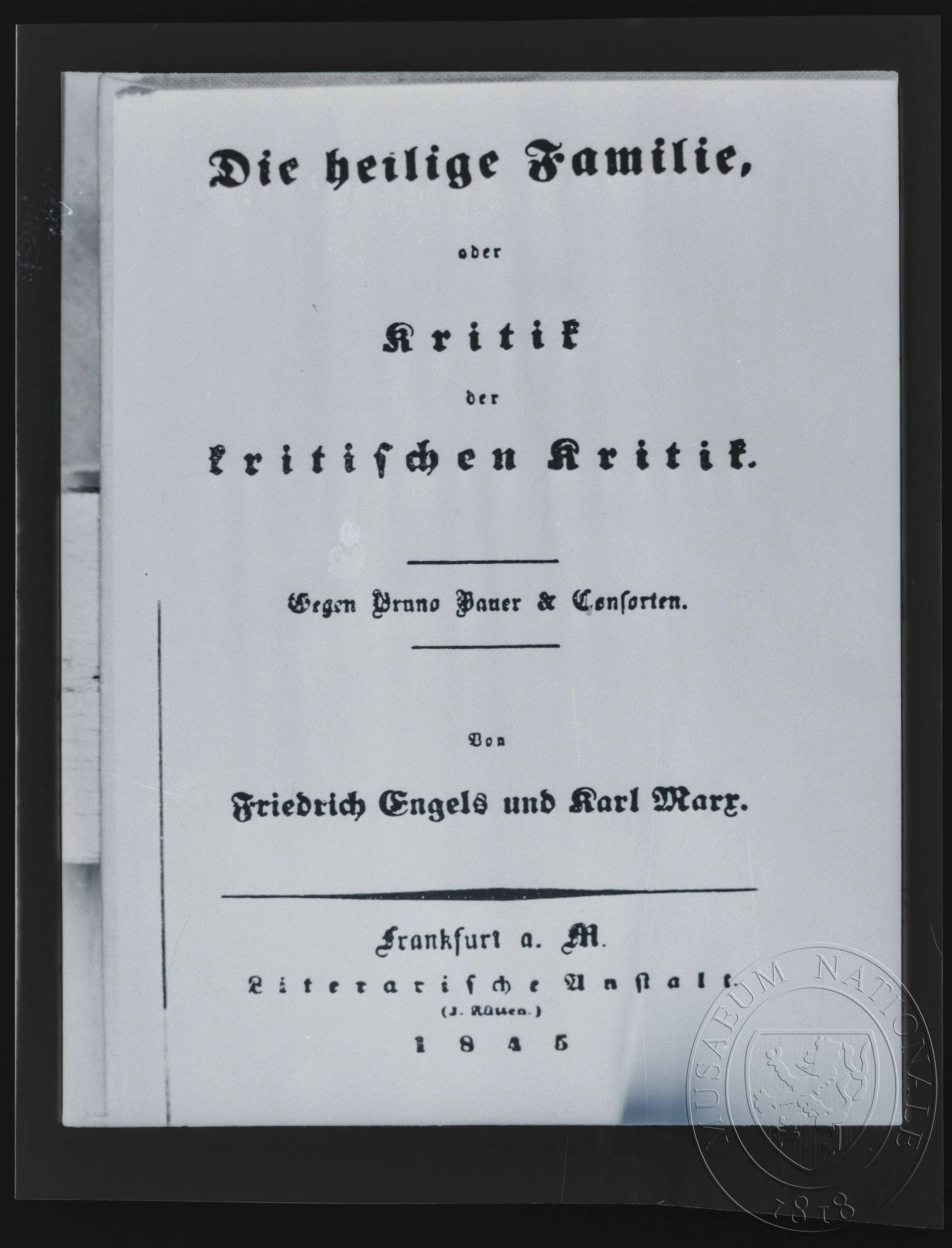 Obrázek Publikace, Die heilige Familie, oder Kritik der kritischen Kritik