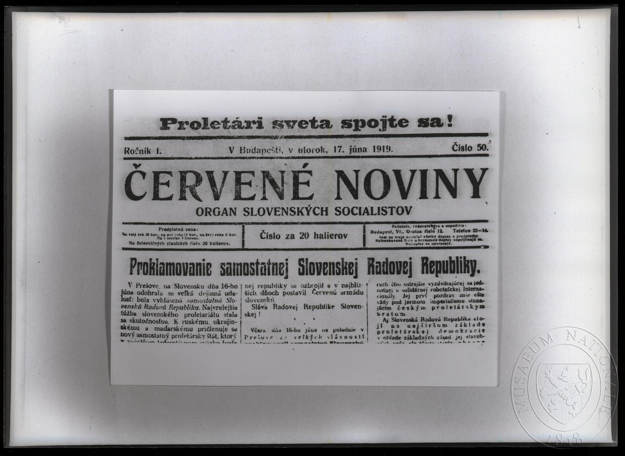 Náhledový obrázek Periodikum Červené noviny - 1