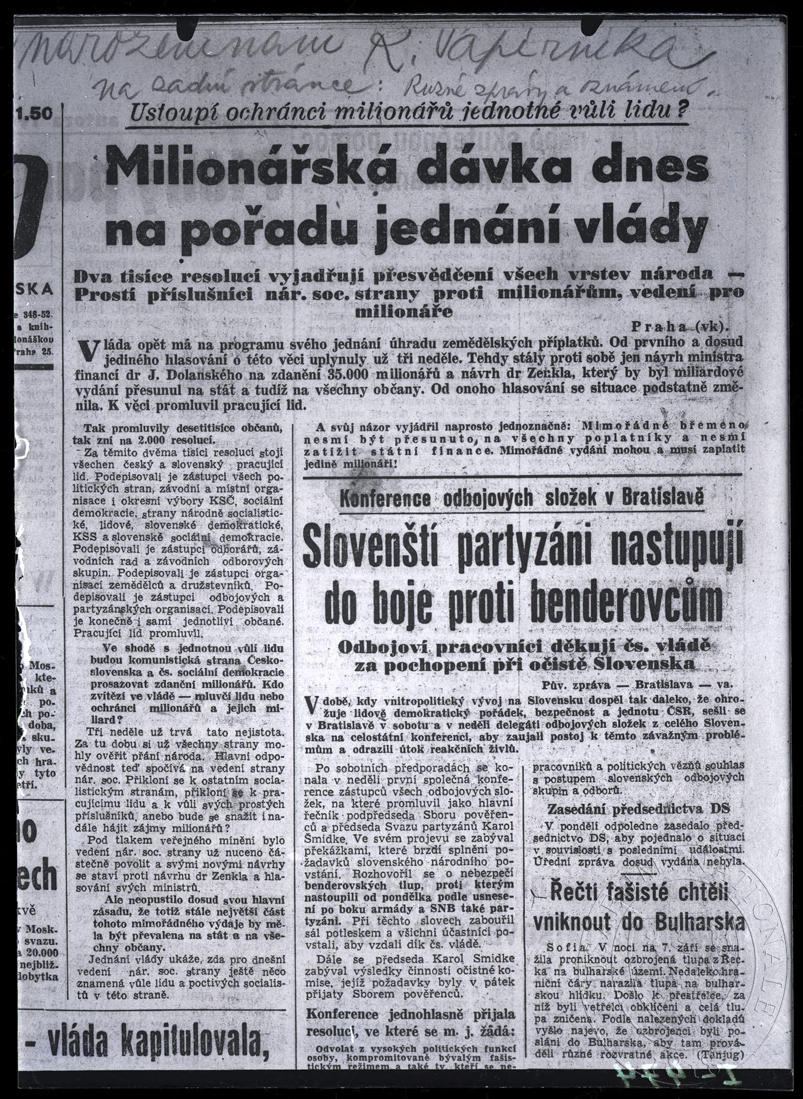 Obrázek Článek Milionářská dávka dnes na pořadu jednání vlády.