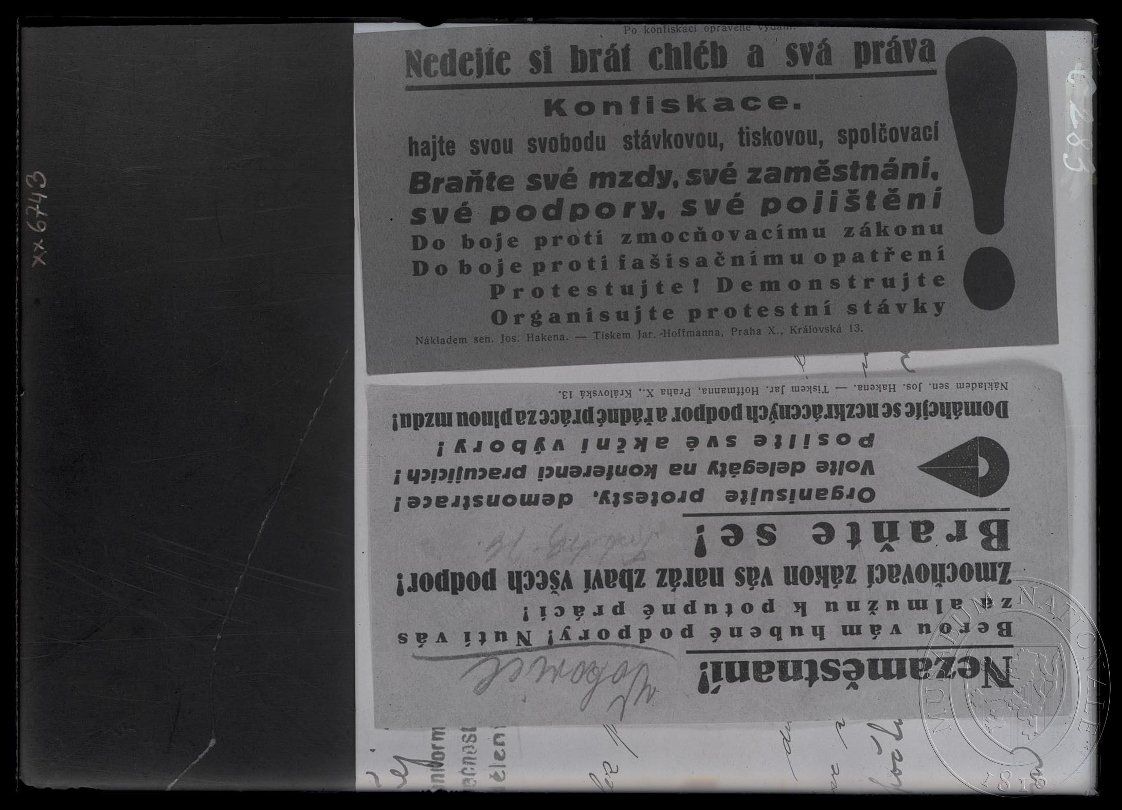 Náhledový obrázek 2 x leták. Leták Nezaměstnaní / Leták Nedejte si brát svá práva - 1