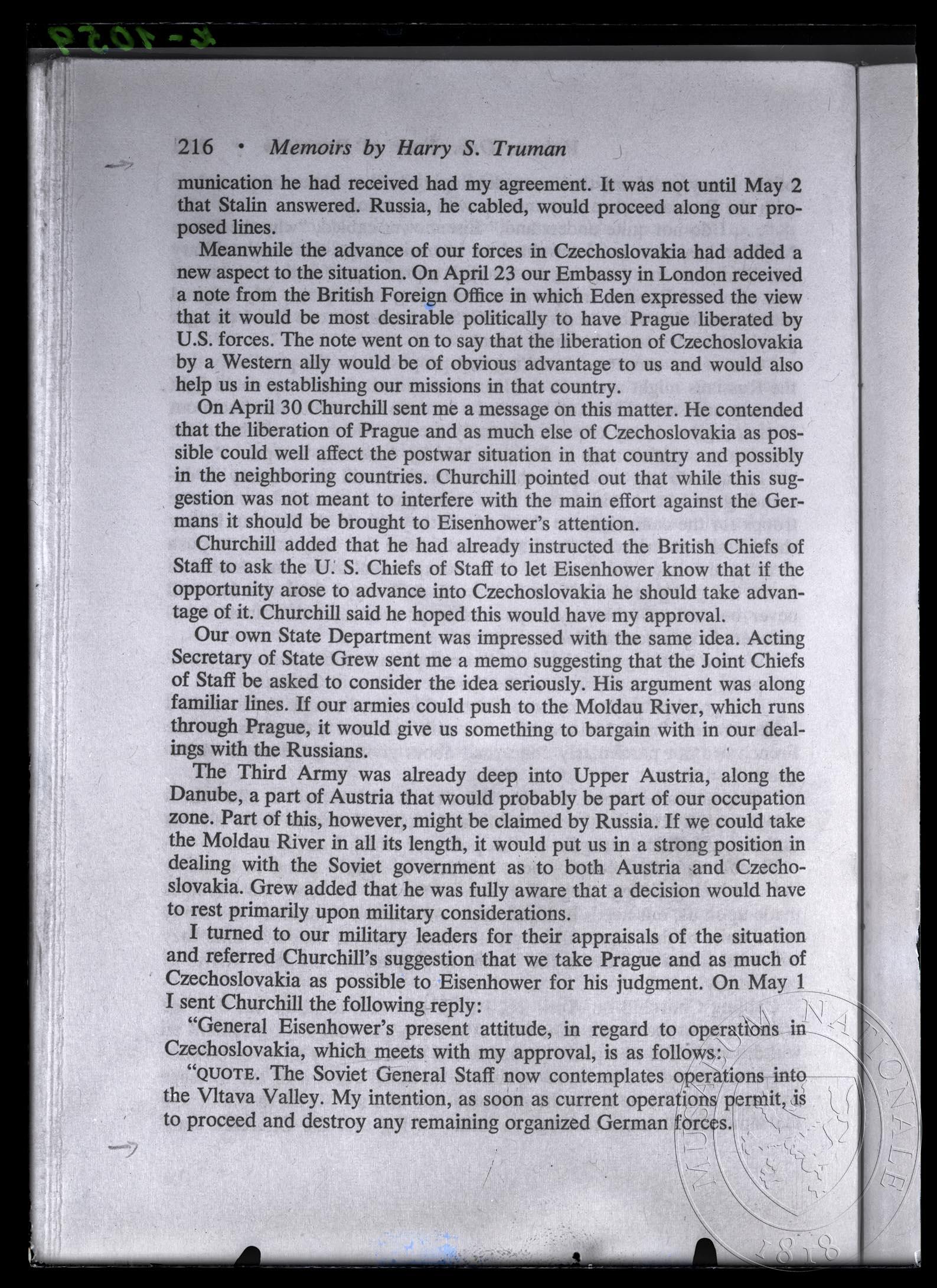 Obrázek Strana knihy Memoirs by Harry S. Truman – Year of decisions