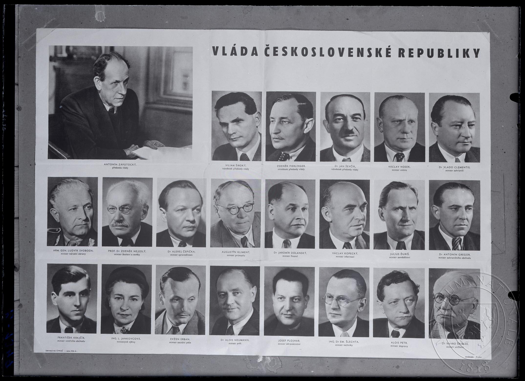 Náhledový obrázek Fotografické tablo Vláda Československé republiky - 1