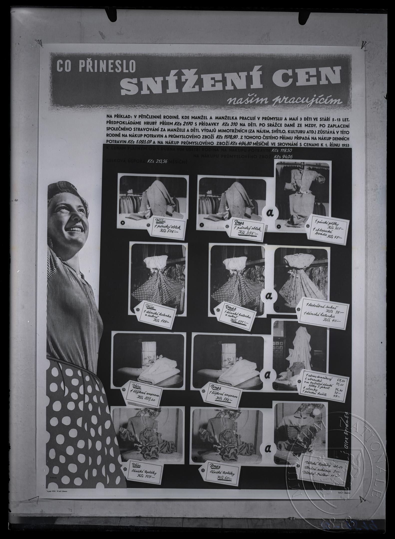 Náhledový obrázek Plakát Co přineslo snížení cen našim pracujícím - 1