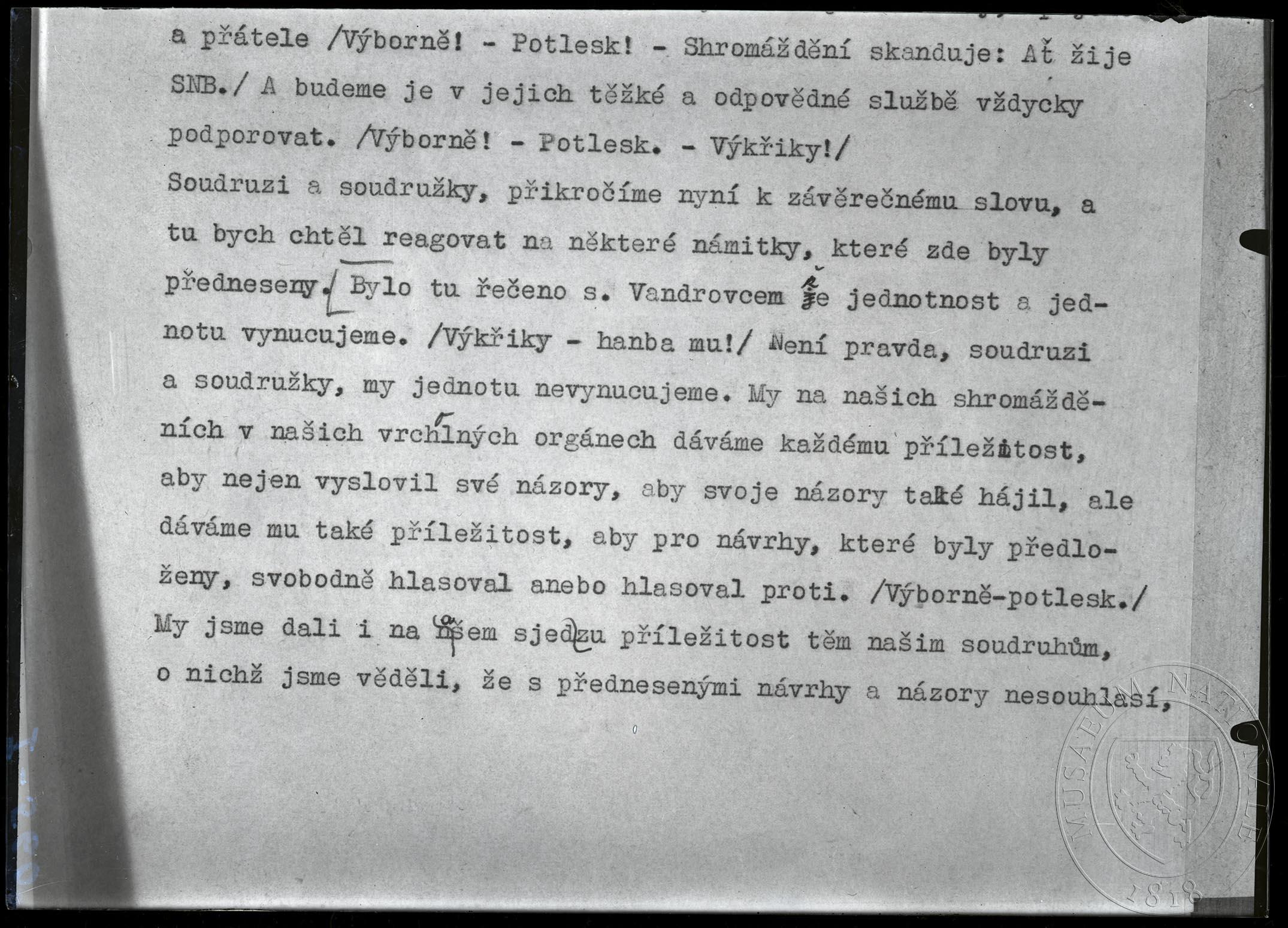 Náhledový obrázek Fragment textu, strojopis. - 1