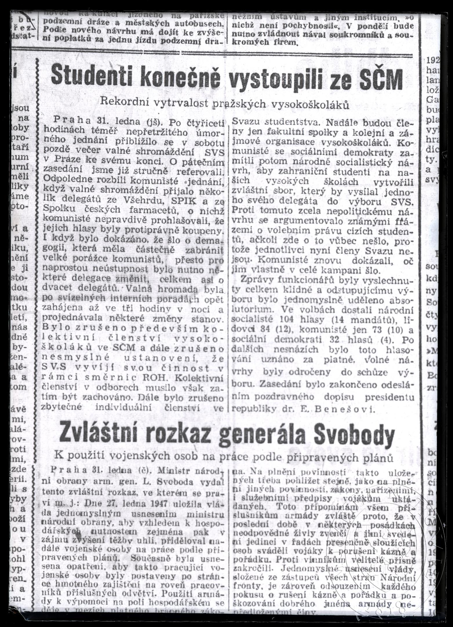 Náhledový obrázek Článek Studenti konečně vystoupili ze SČM. - 1