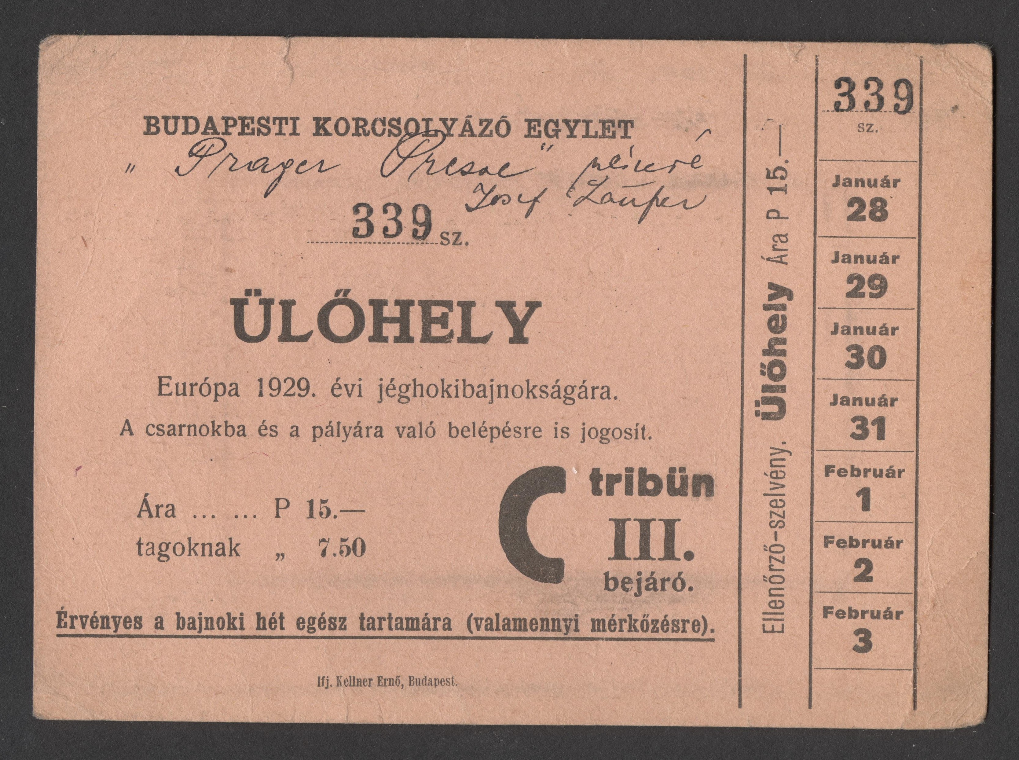 Náhledový obrázek Mistrovství Evropy v ledním hockeyi. Budapešť 1929 - 1