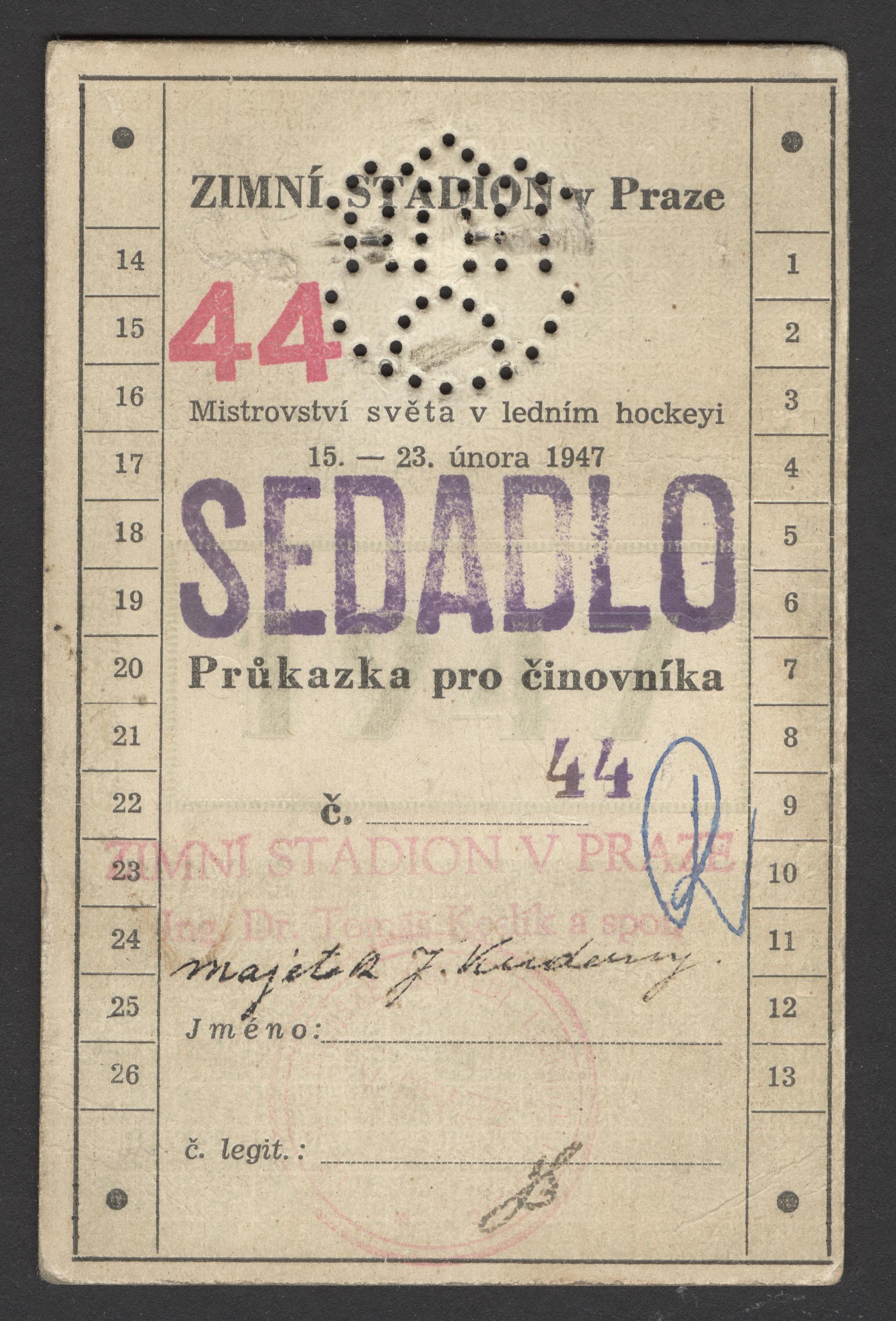 Náhledový obrázek Mistrovství světa v ledním hockeyi. Praha 1947 - 1