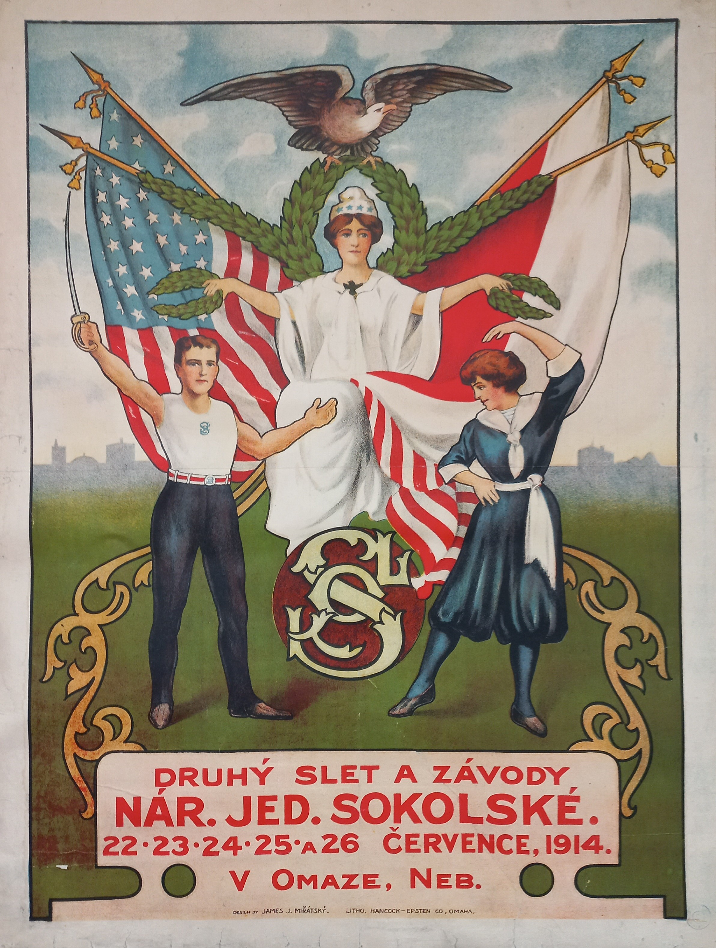 Náhledový obrázek Druhý slet a závody národní jednoty sokolské v Omaze - 1