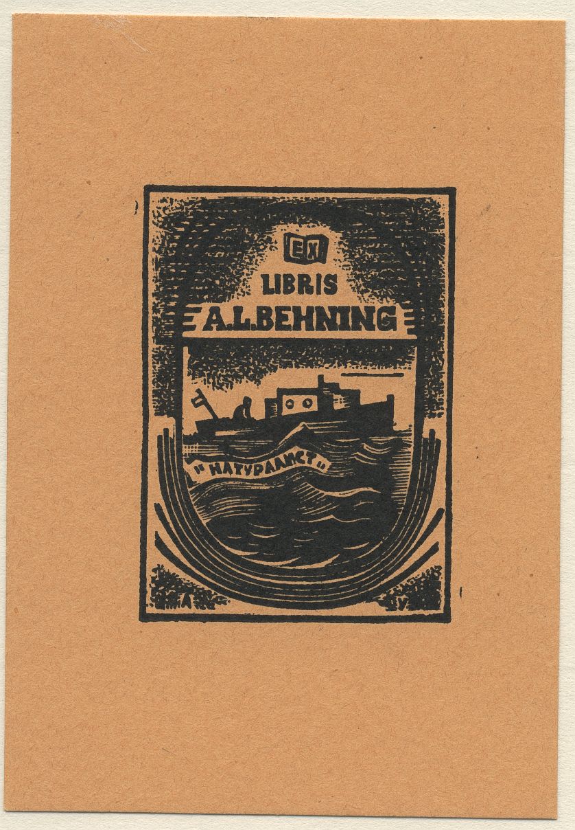 Náhledový obrázek Ex libris A.[rvid] L.[iborevič] Behning - 1