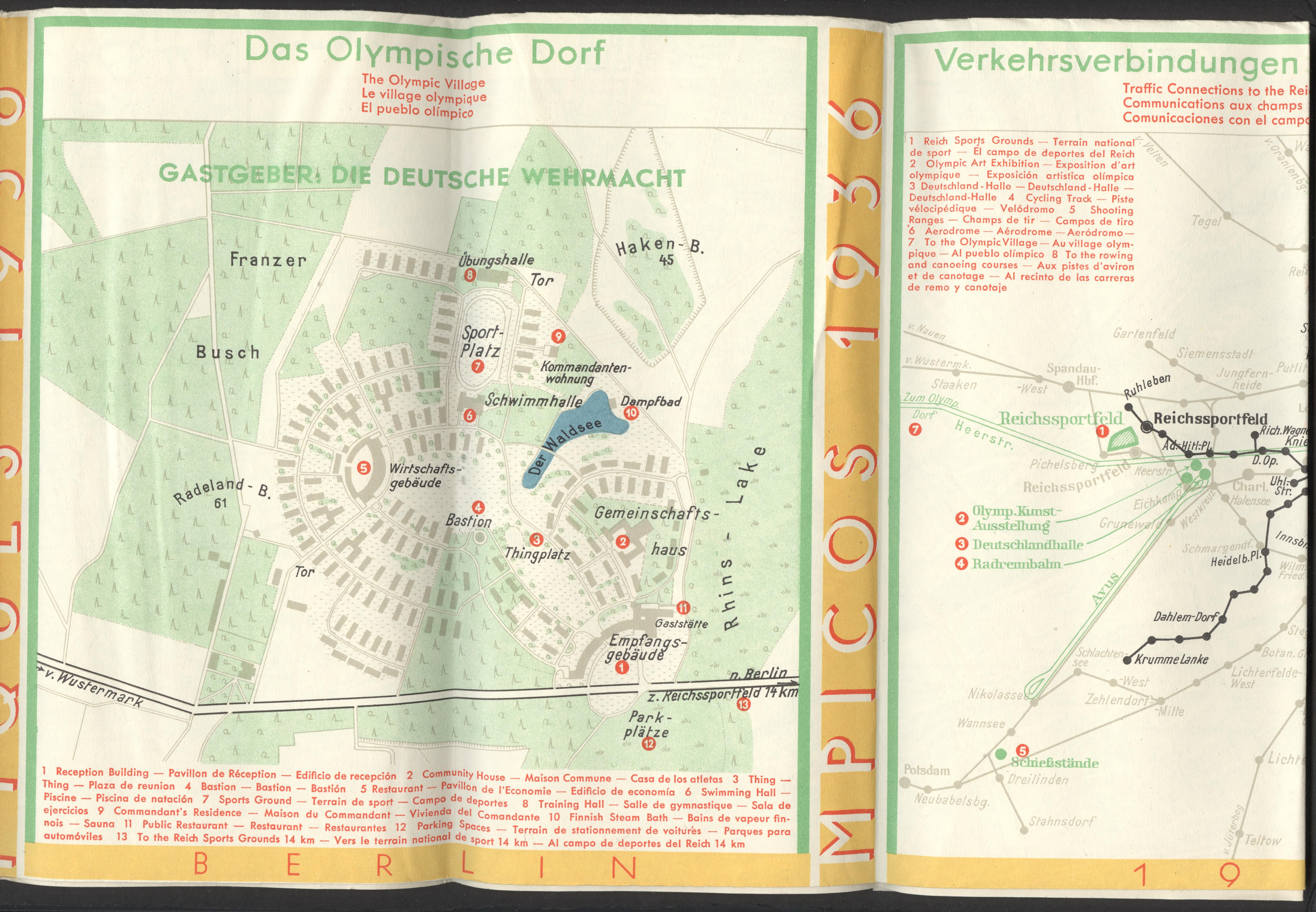 Náhledový obrázek Mapa Berlína a olympijských sportovišť - 1