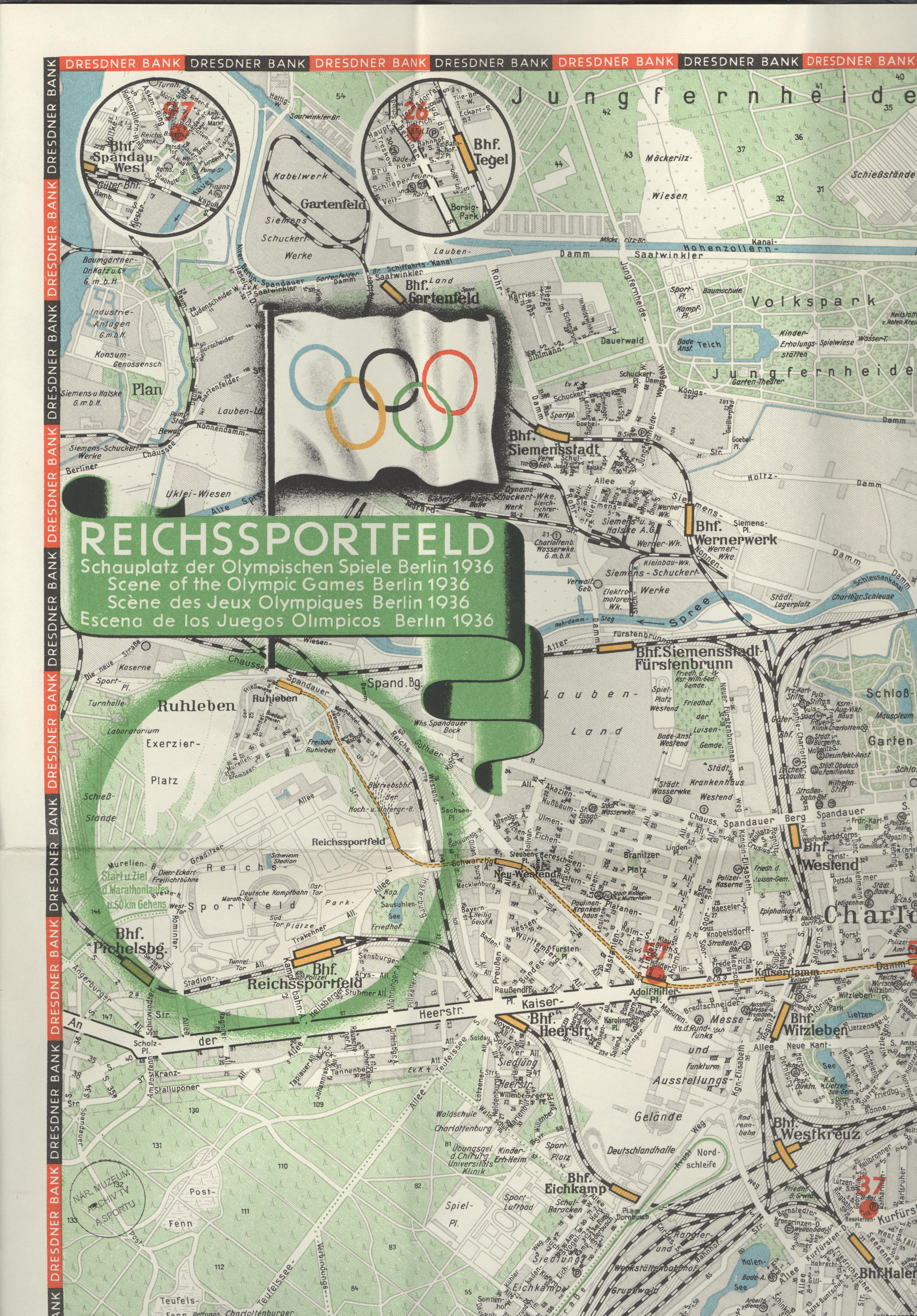 Náhledový obrázek Mapa Berlína a olympijských sportovišť - 4