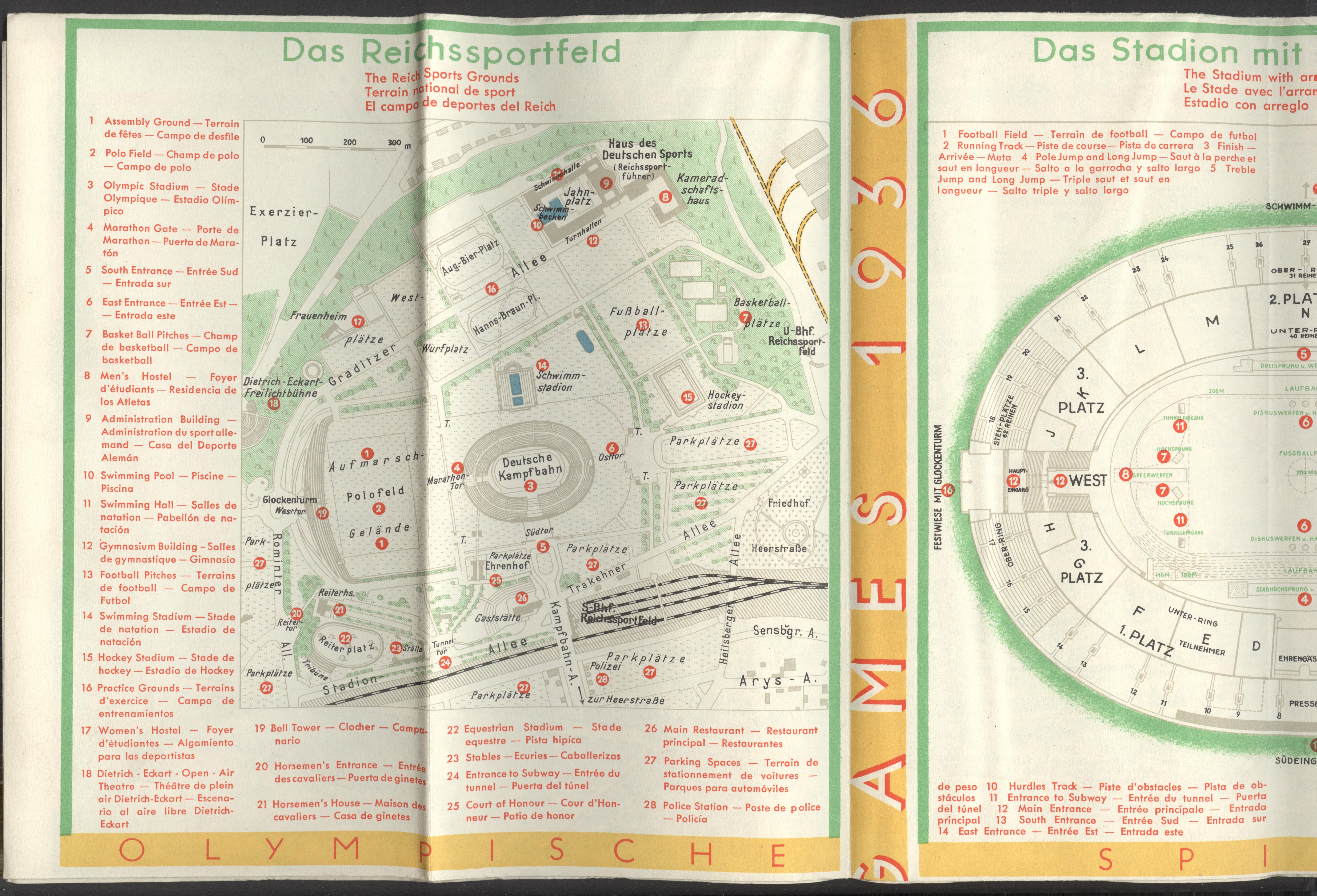 Náhledový obrázek Mapa Berlína a olympijských sportovišť - 2