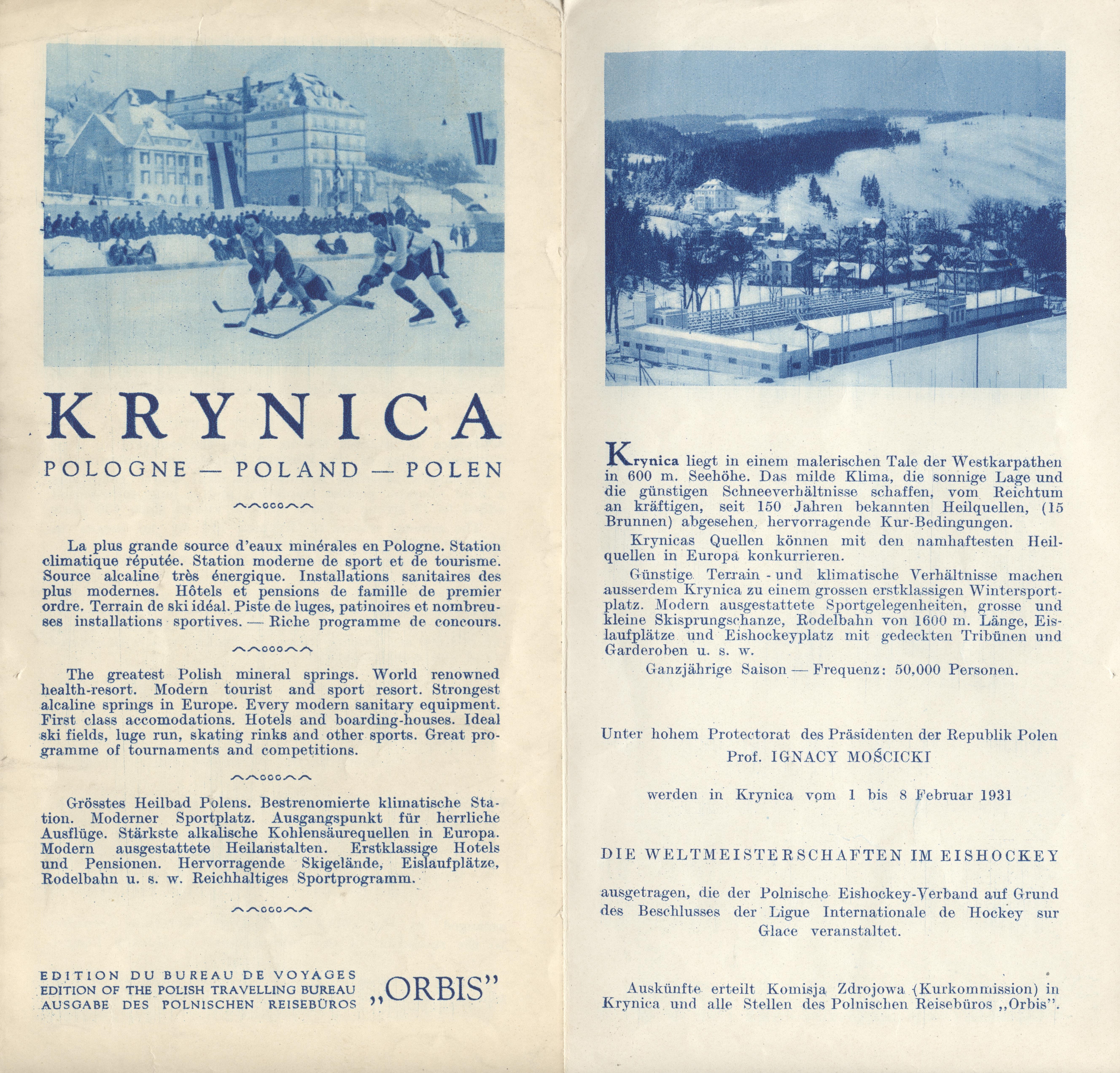 Náhledový obrázek Mistrovství světa v ledním hockeyi. Krynica 1931 - 2