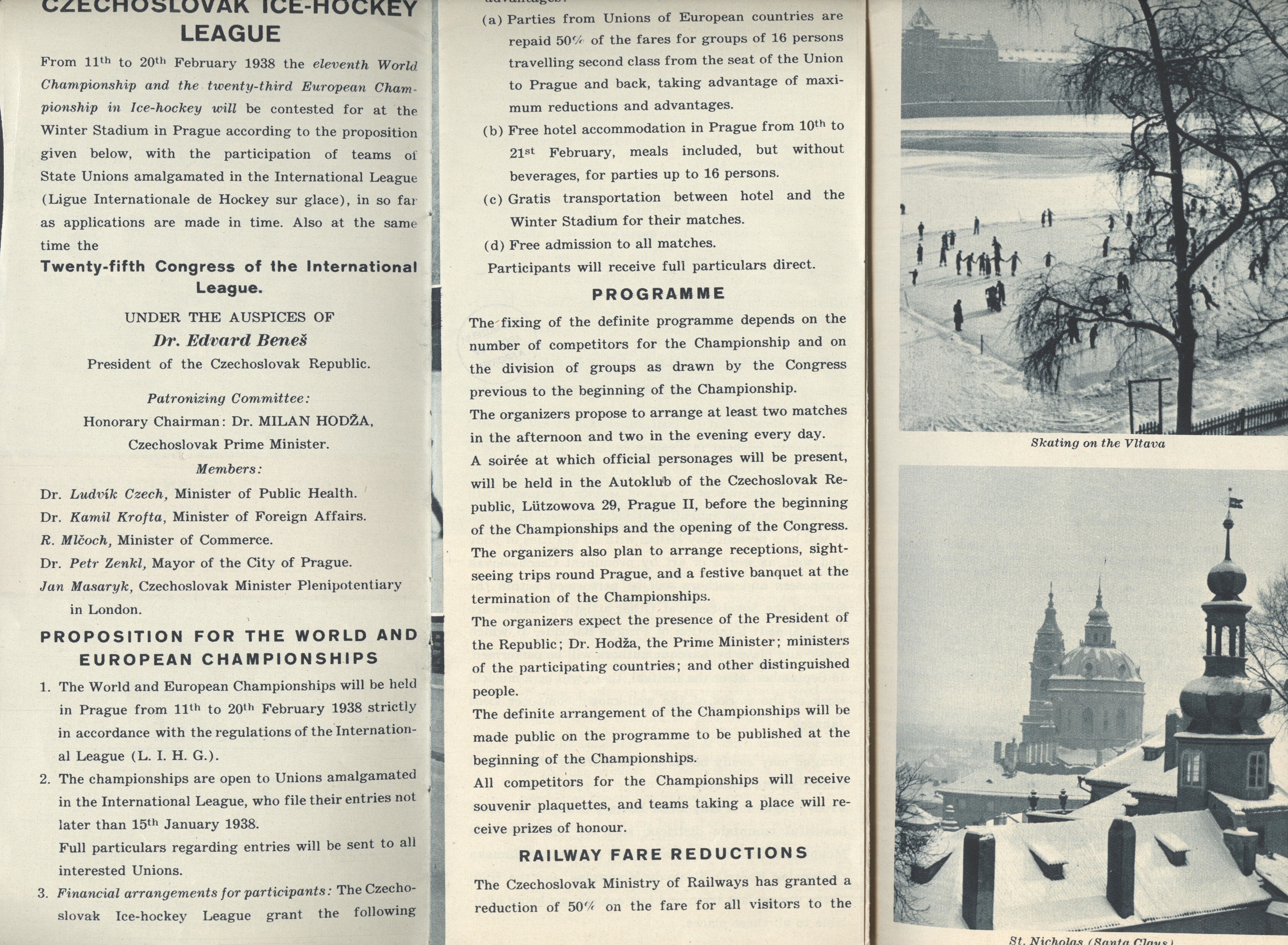 Náhledový obrázek Mistrovství světa v ledním hockeyi. Praha 1938 - 2