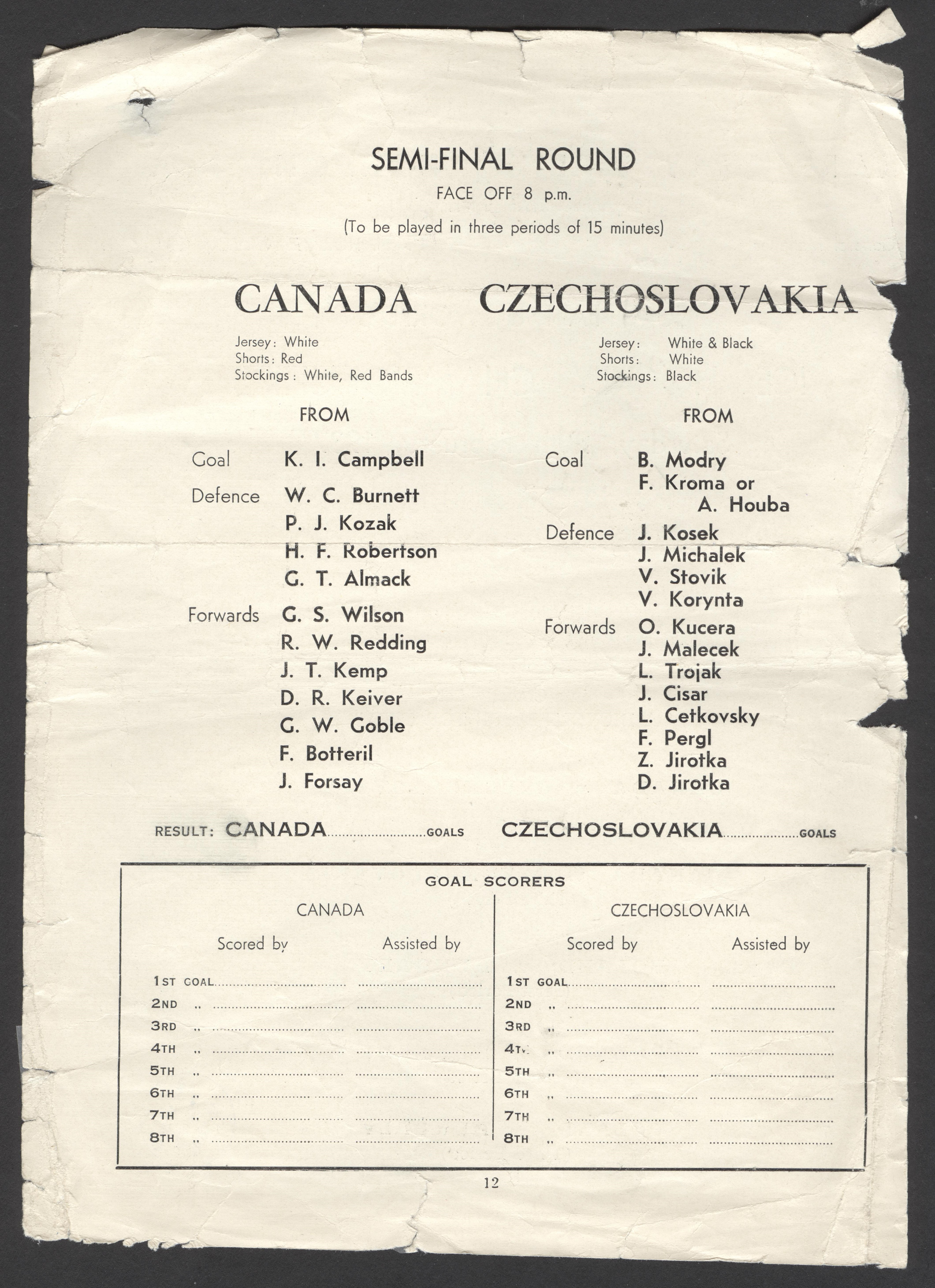 Náhledový obrázek Mistrovství světa v ledním hockeyi. Londýn 1937 - 1