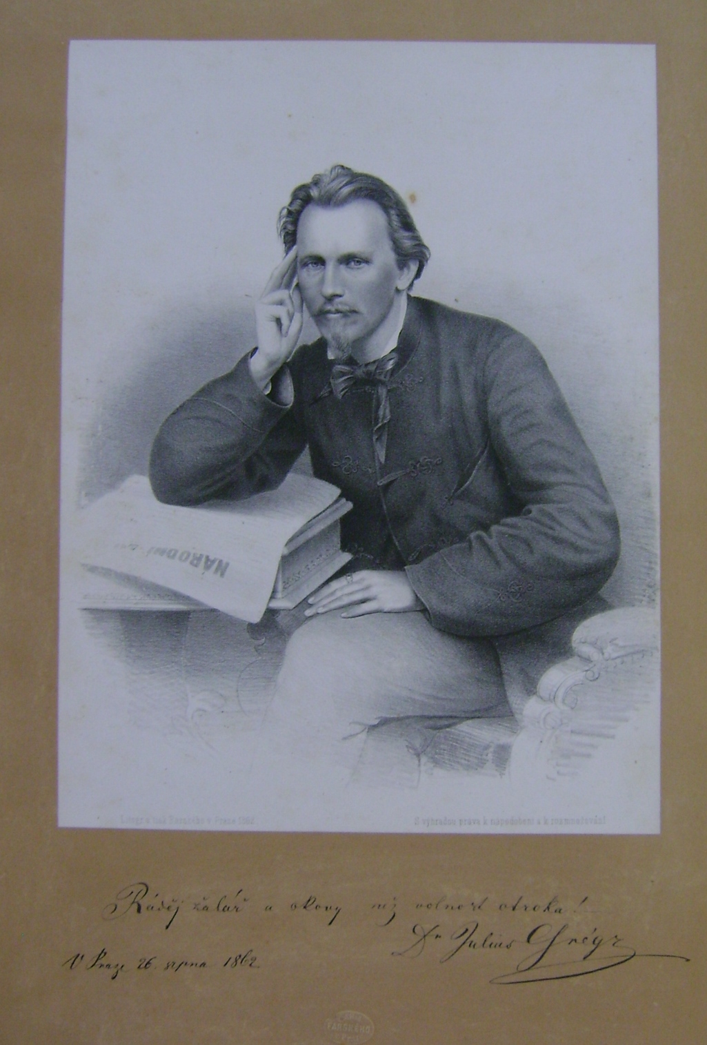 Náhledový obrázek Litografie Dr. Julius Grégr - 1