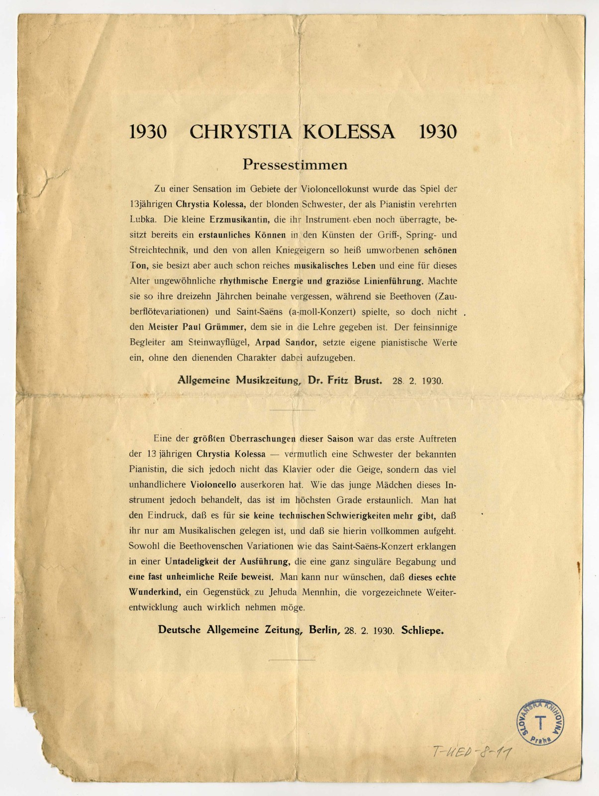 Náhledový obrázek Chrystja Kolessa: Violoncello - 2