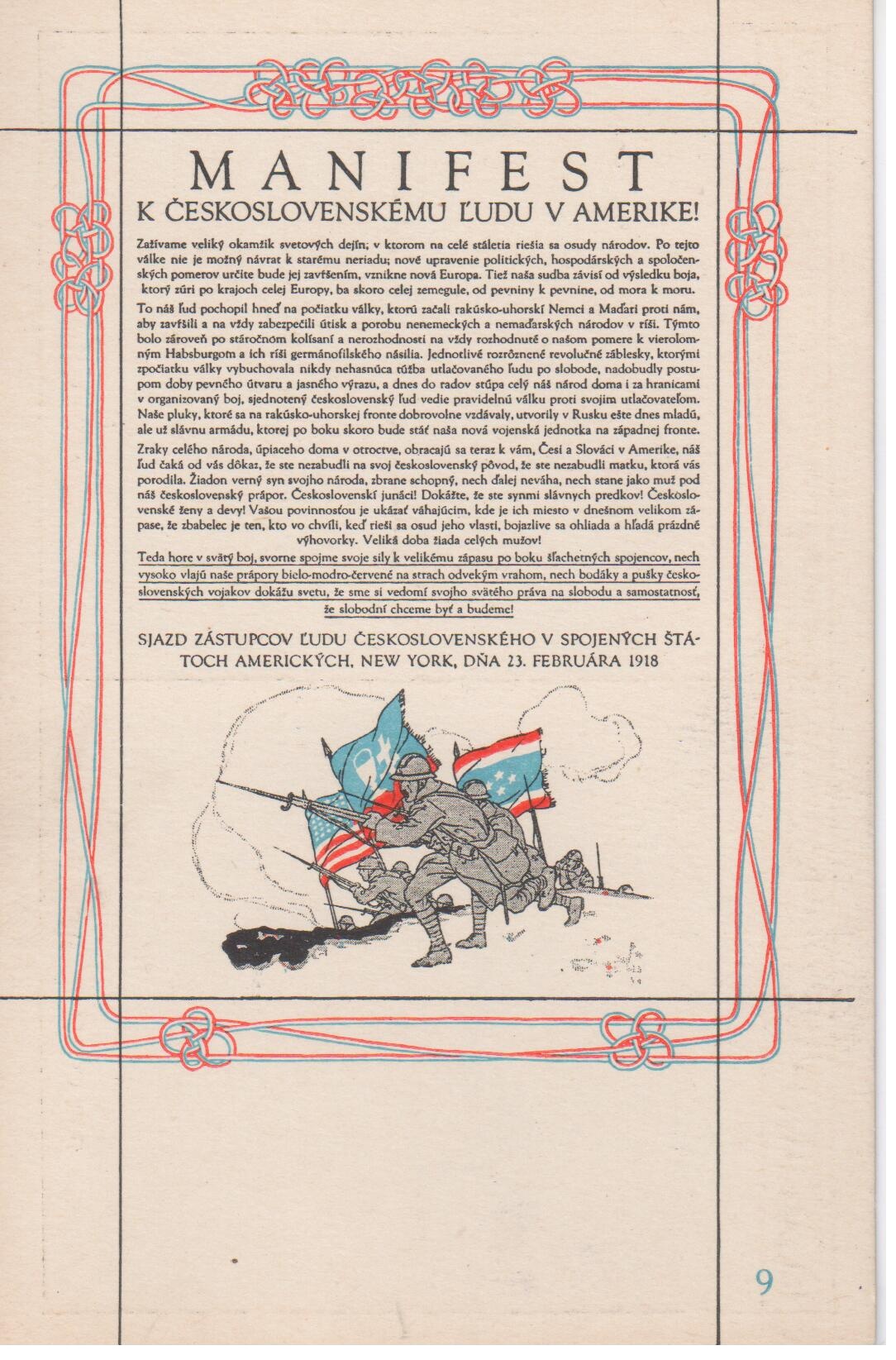 Náhledový obrázek Manifest k československému ludu v Amerike - 1