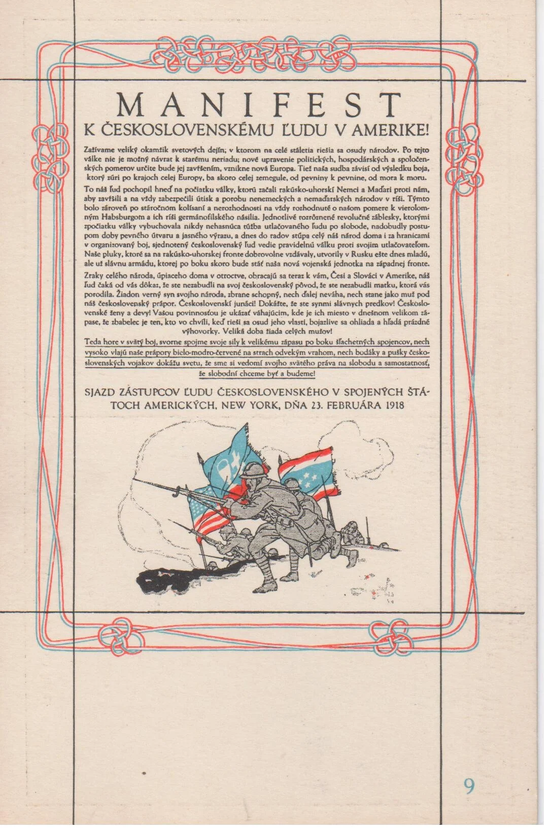 Náhledový obrázek předmětu Manifest k československému ludu v Amerike