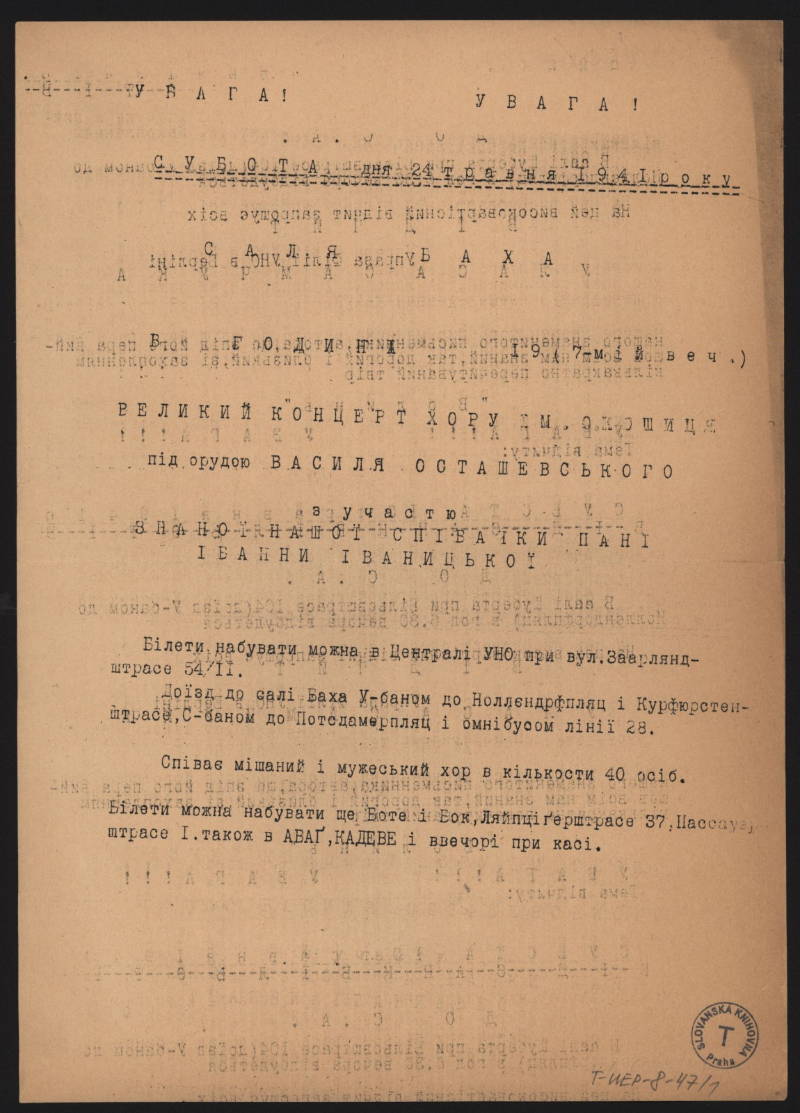 Náhledový obrázek Autorské čtení Ulasa Samčuka. Velký koncert sboru O. Košyce - 2