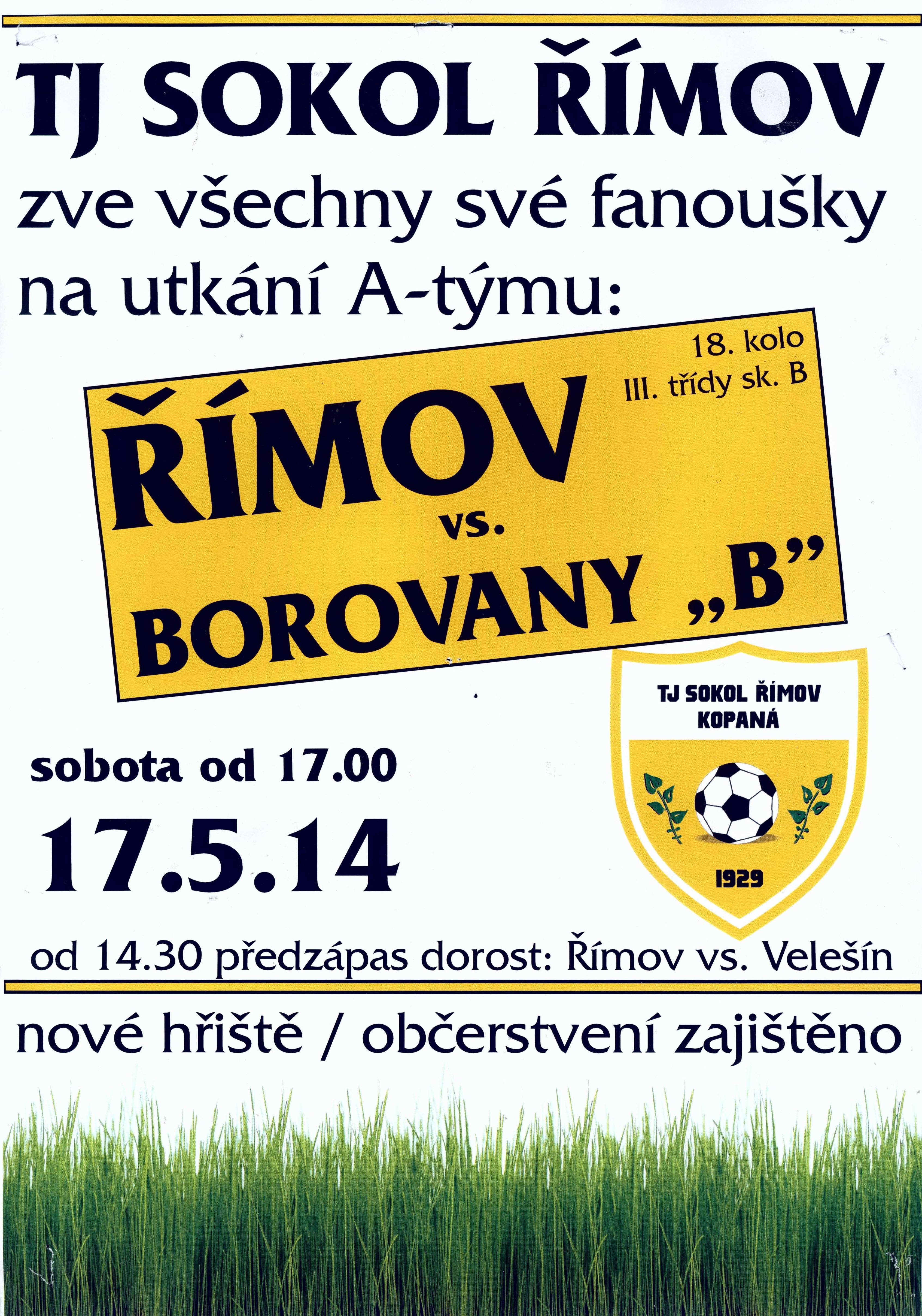 Náhledový obrázek TJ Sokol Římov. Fotbalový zápas Římov vs Borovany "B" - 1
