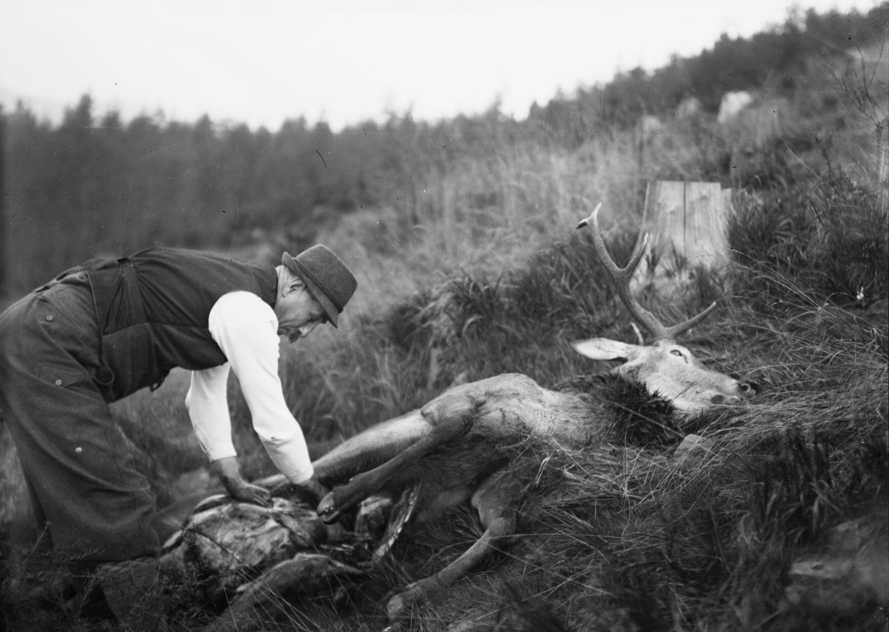 Náhledový obrázek A. M. Schoss: lovecký motiv (čb. fotografie) - 1