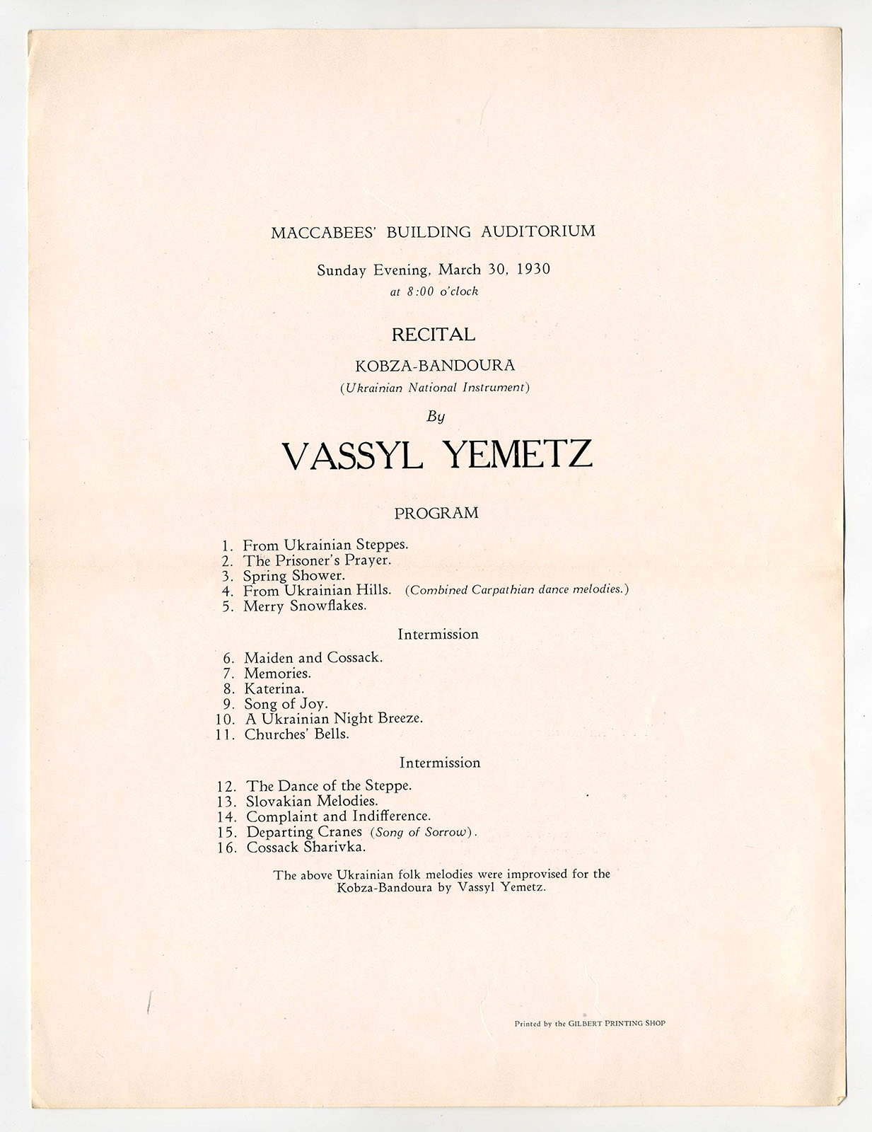 Náhledový obrázek Recitál Vasyla Jemce - 1