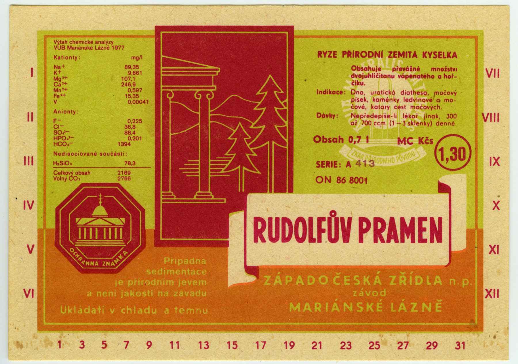 Náhledový obrázek Etiketa Rudolfův pramen - 1