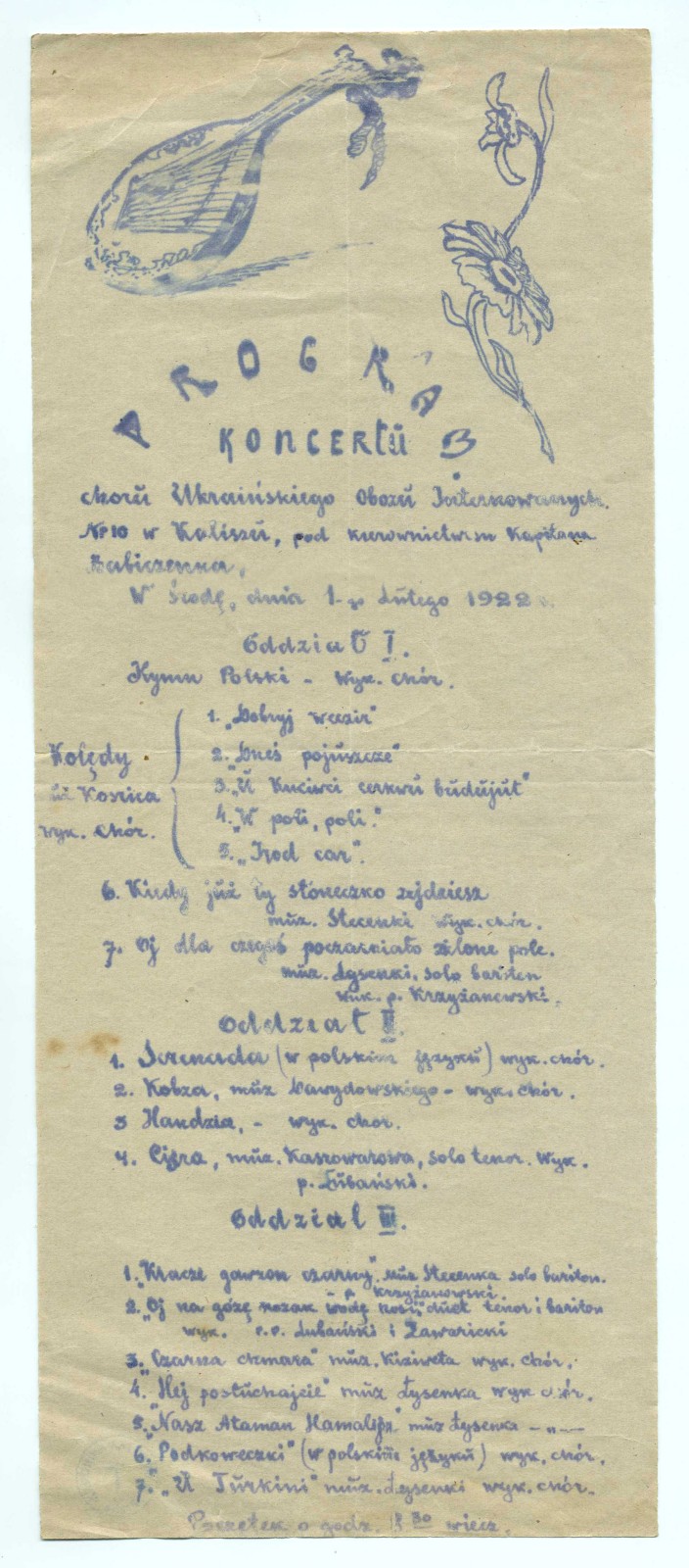 Náhledový obrázek Koncert pěveckého sboru Ukrajinského táboru internovaných č. 10 v Kaliszi - 1