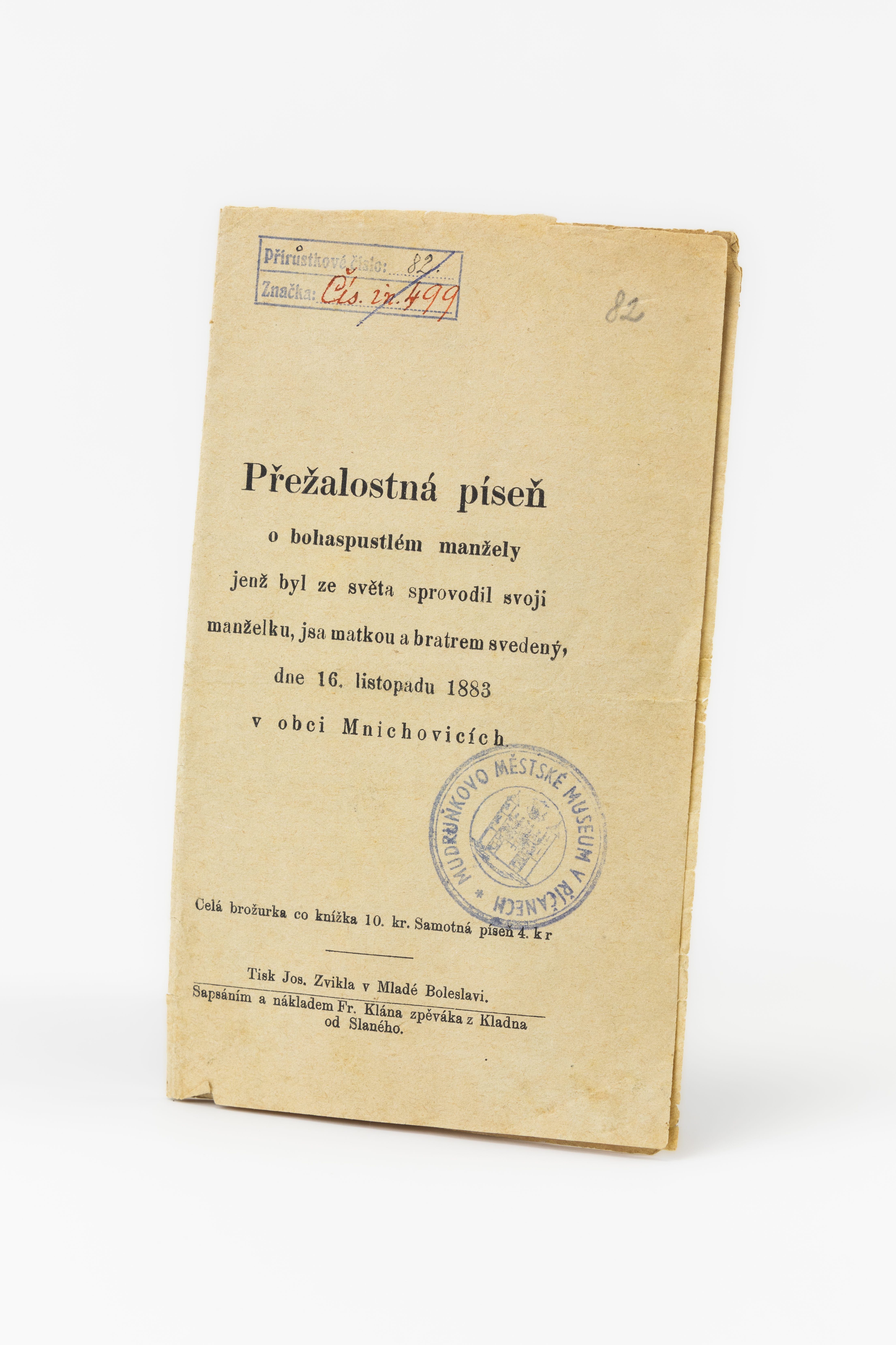 Náhledový obrázek Kramářská píseň o vraždě v Mnichovicích - 1