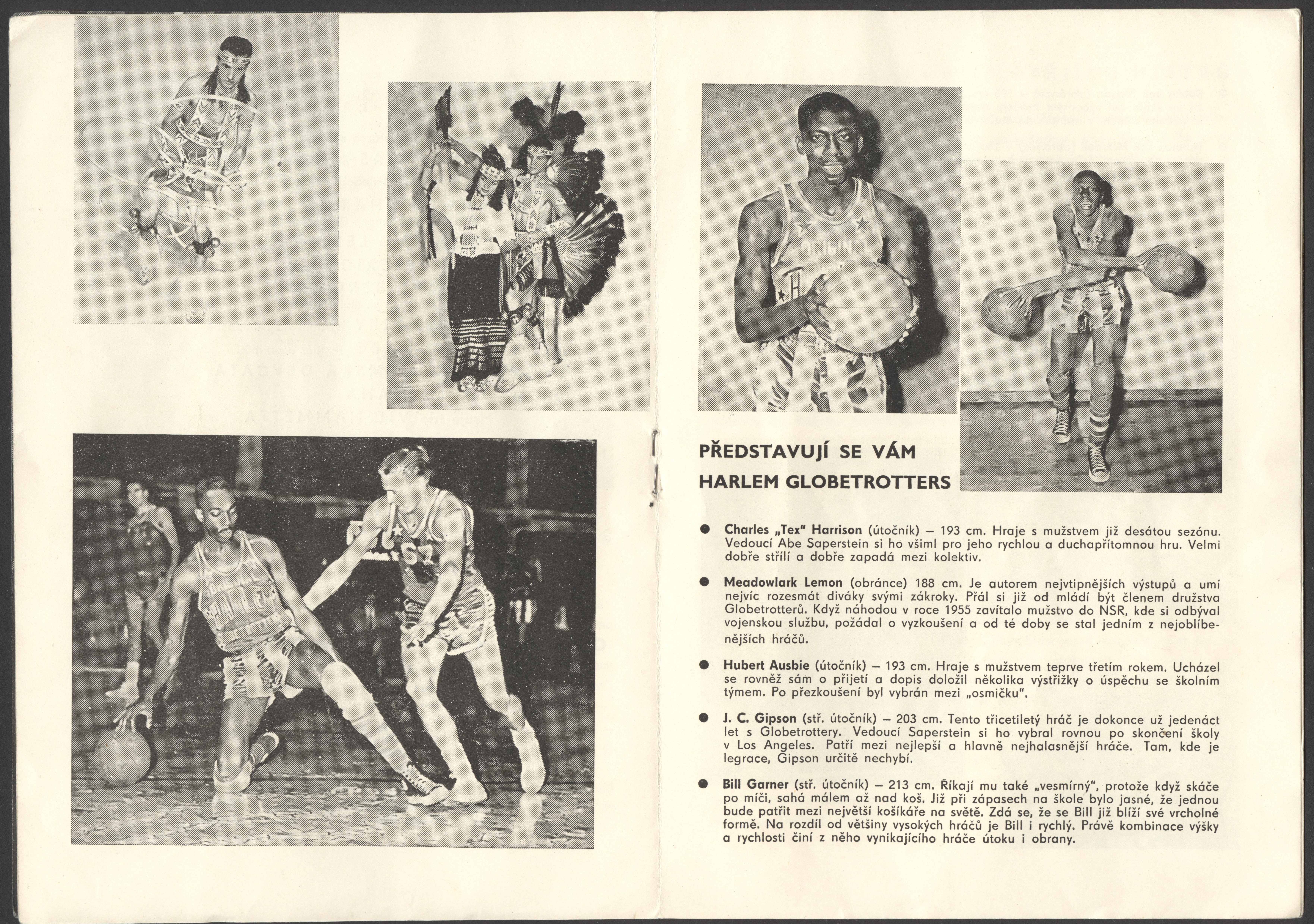 Náhledový obrázek Harlem Globetrottes - Cherokee Indians. Praha 1963 - 4