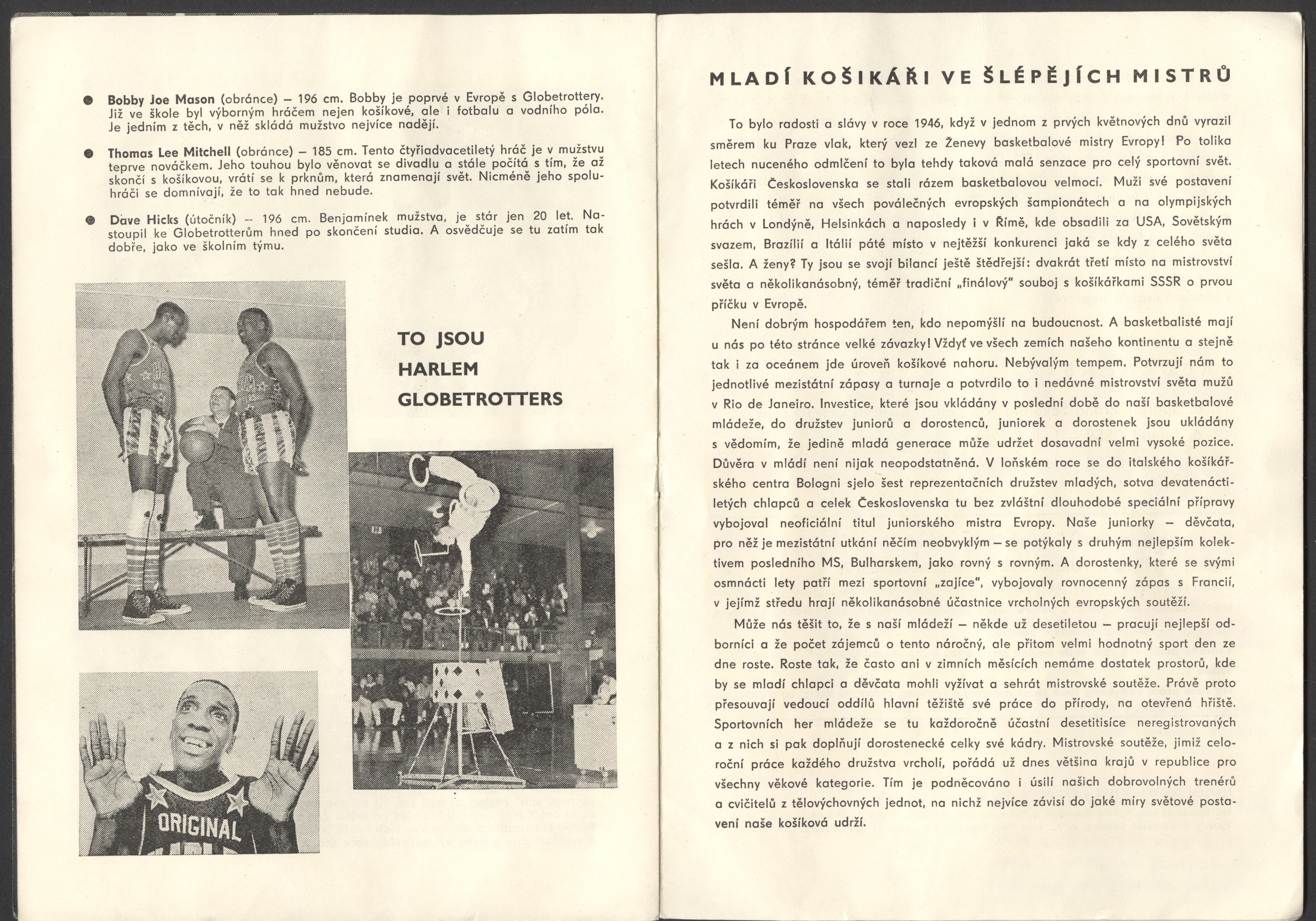 Náhledový obrázek Harlem Globetrottes - Cherokee Indians. Praha 1963 - 5