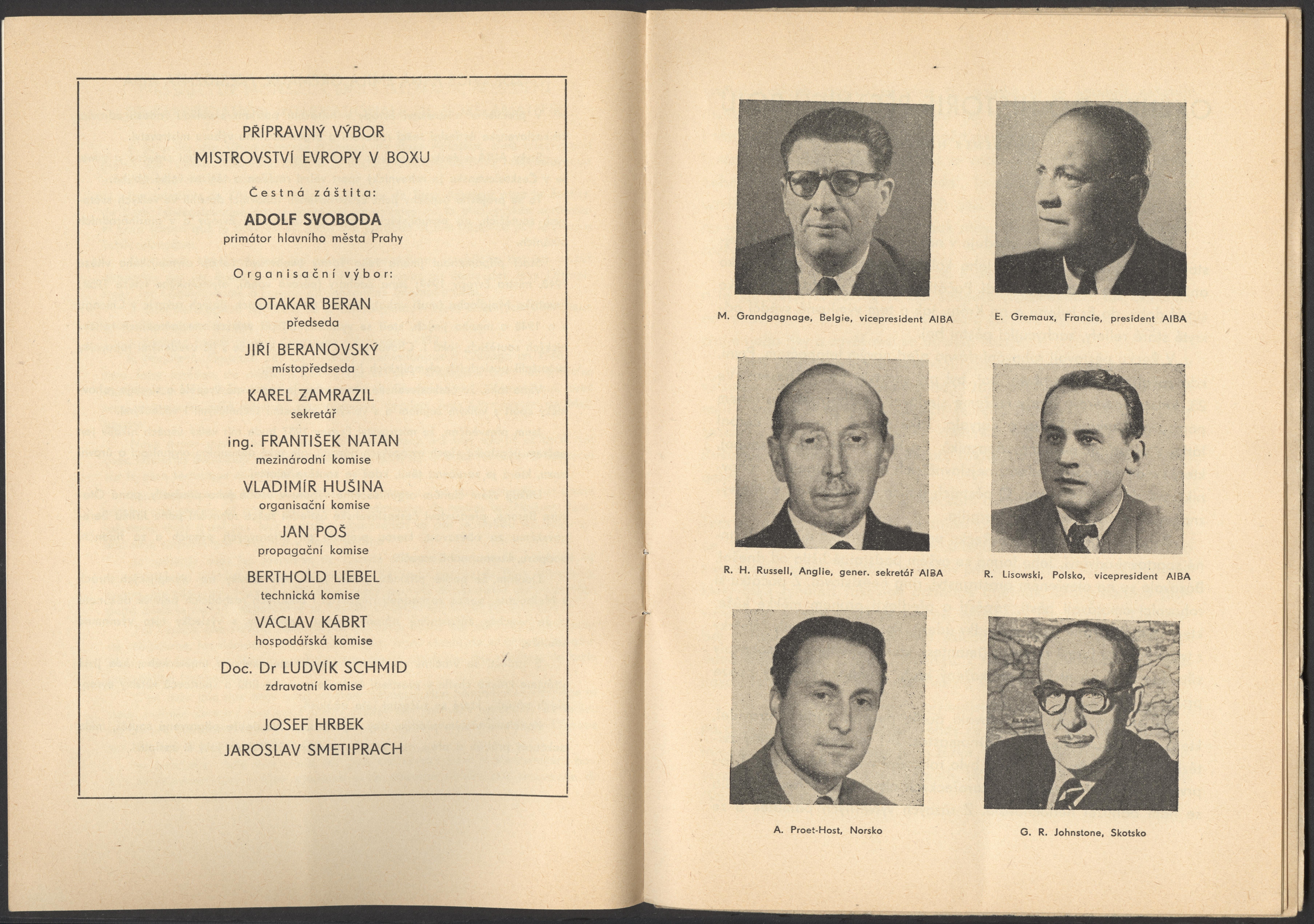 Náhledový obrázek Mistrovství Evropy v boxu. Praha 1957 - 3
