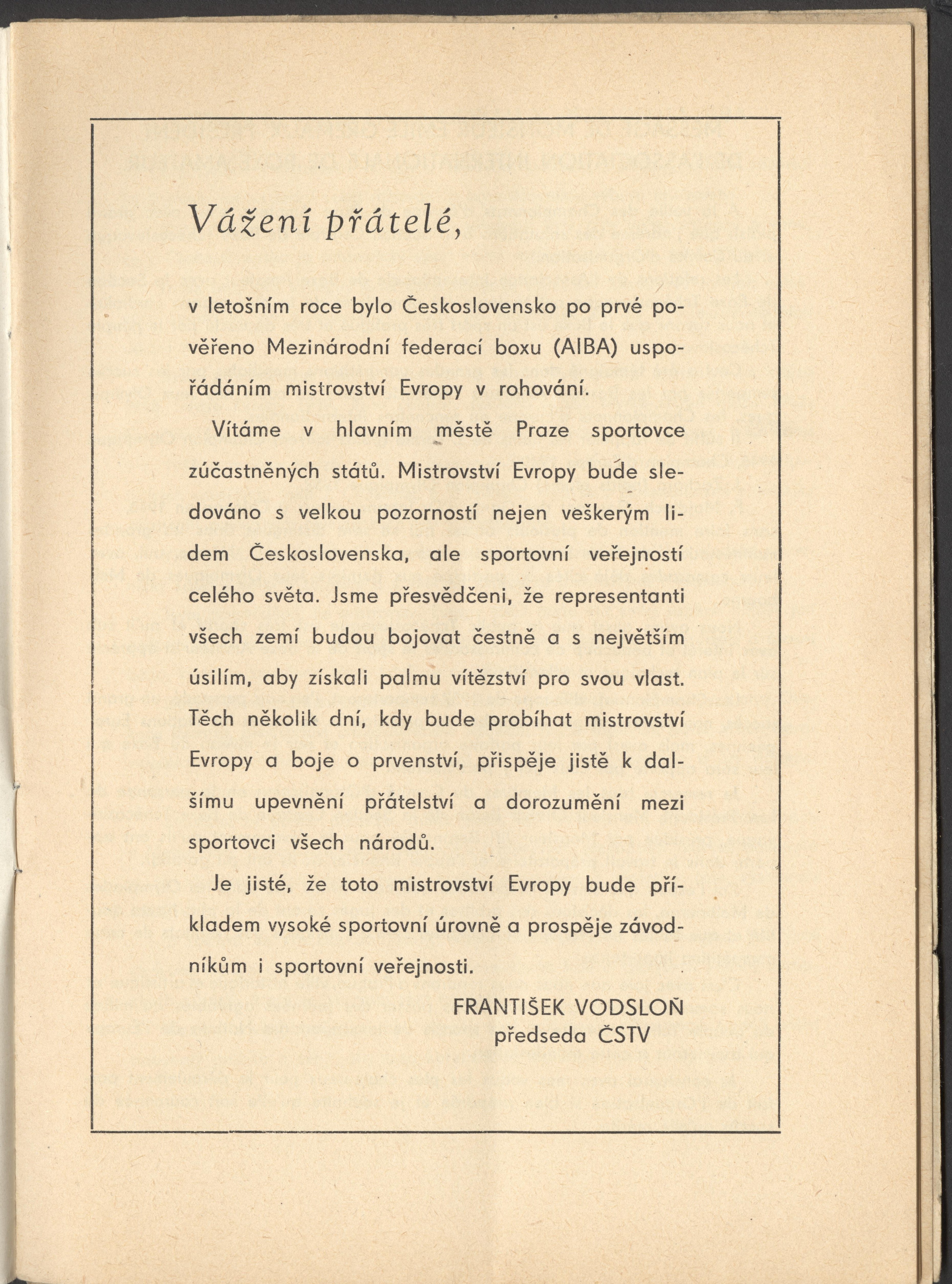 Náhledový obrázek Mistrovství Evropy v boxu. Praha 1957 - 2