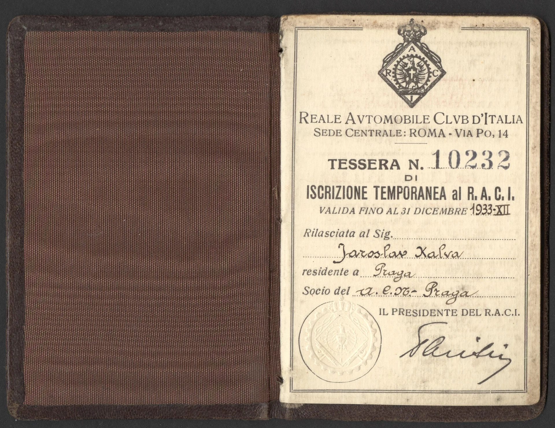 Náhledový obrázek předmětu Reale Automobile club d´Italie