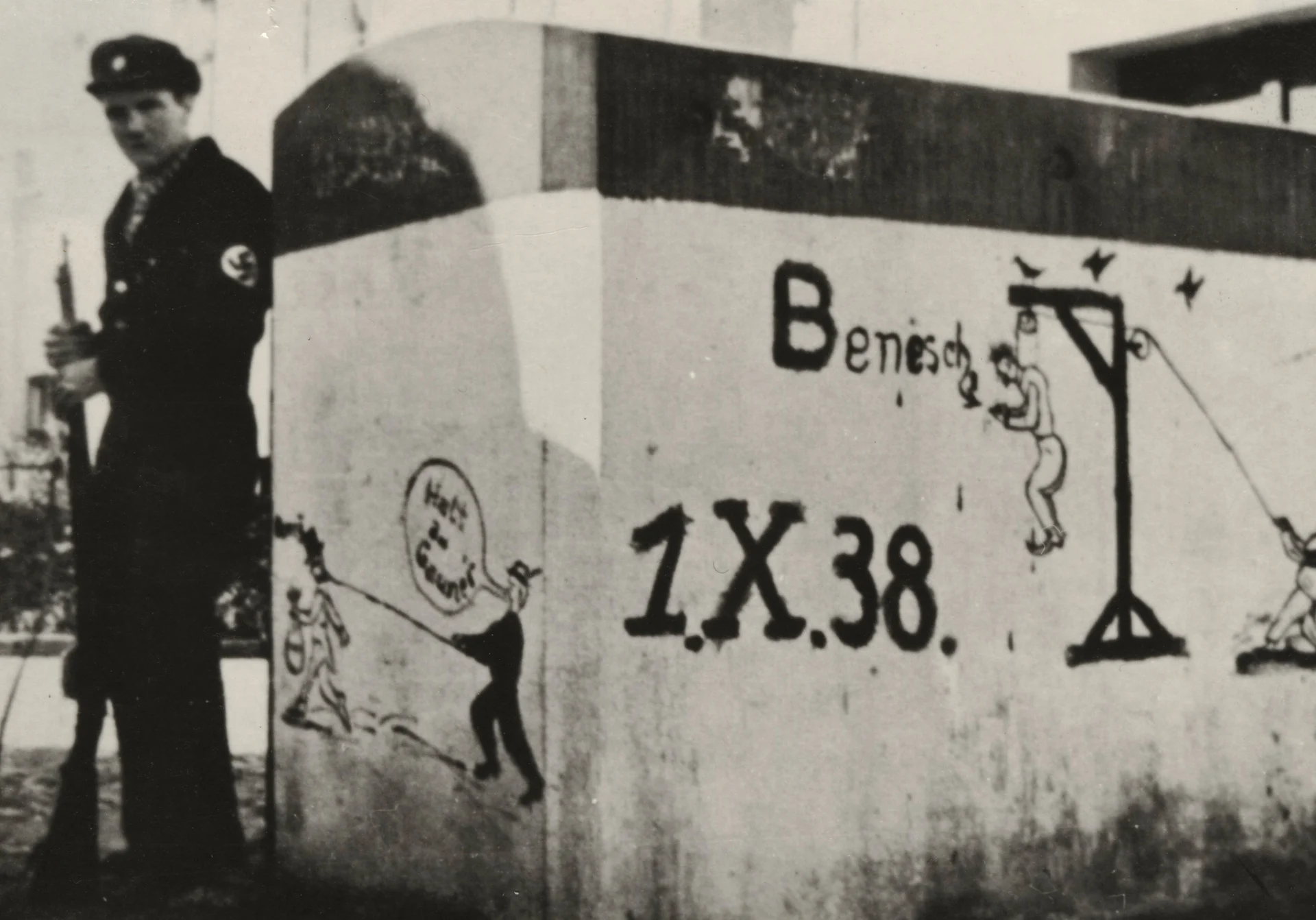 Náhledový obrázek předmětu Silniční zátaras v říjnu r. 1938 (čb. reprofoto)