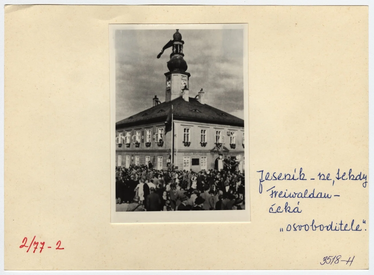 Náhledový obrázek předmětu Shromáždění Němců v Jeseníku v říjnu r. 1938 (čb. reprofoto)