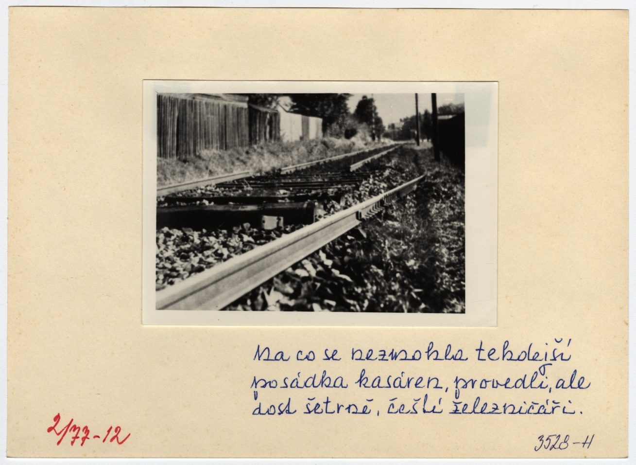 Náhledový obrázek Vytrhané koleje v Jeseníku v říjnu 1938 (čb. reprofoto) - 2