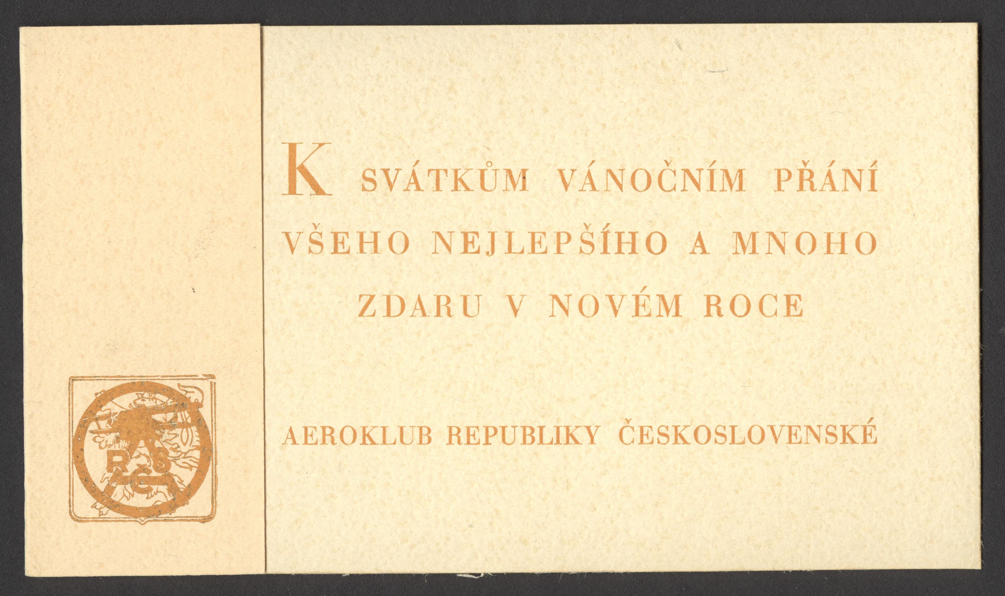 Náhledový obrázek Novoroční přání Aeroklubu RČS - 1