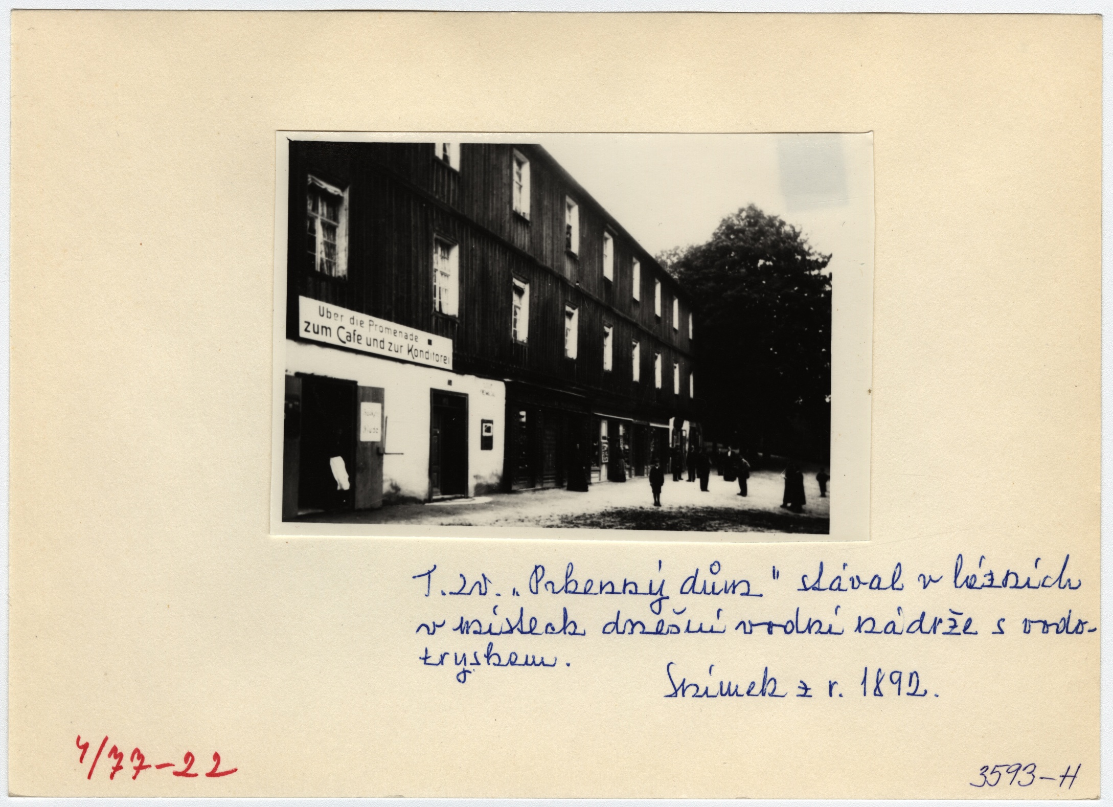 Náhledový obrázek Prkenný dům v Lázních Jeseník v roce 1892 (reprofoto) - 2