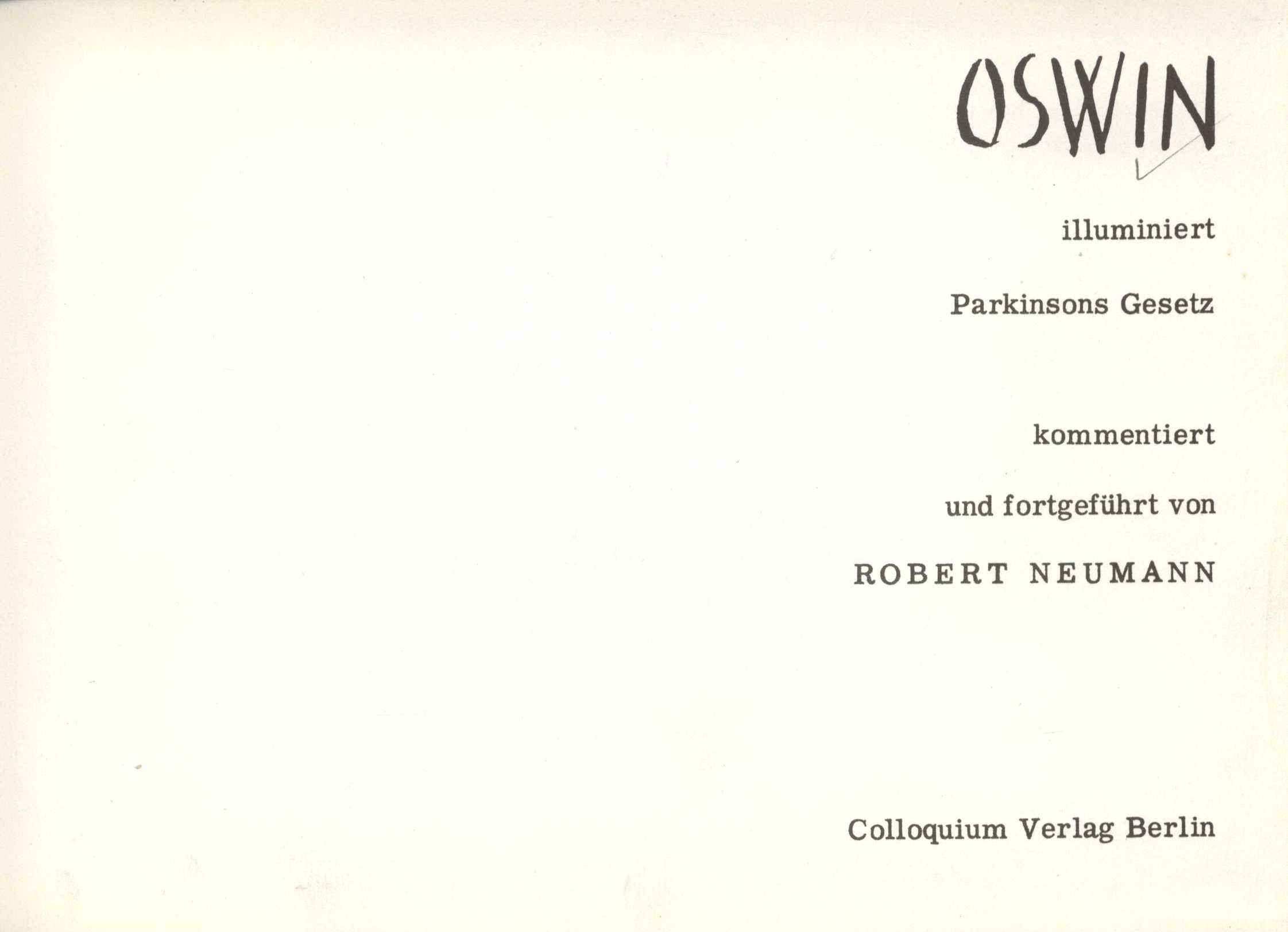 Náhledový obrázek Oswin illuminiert Parkinsons Gesetz - 1