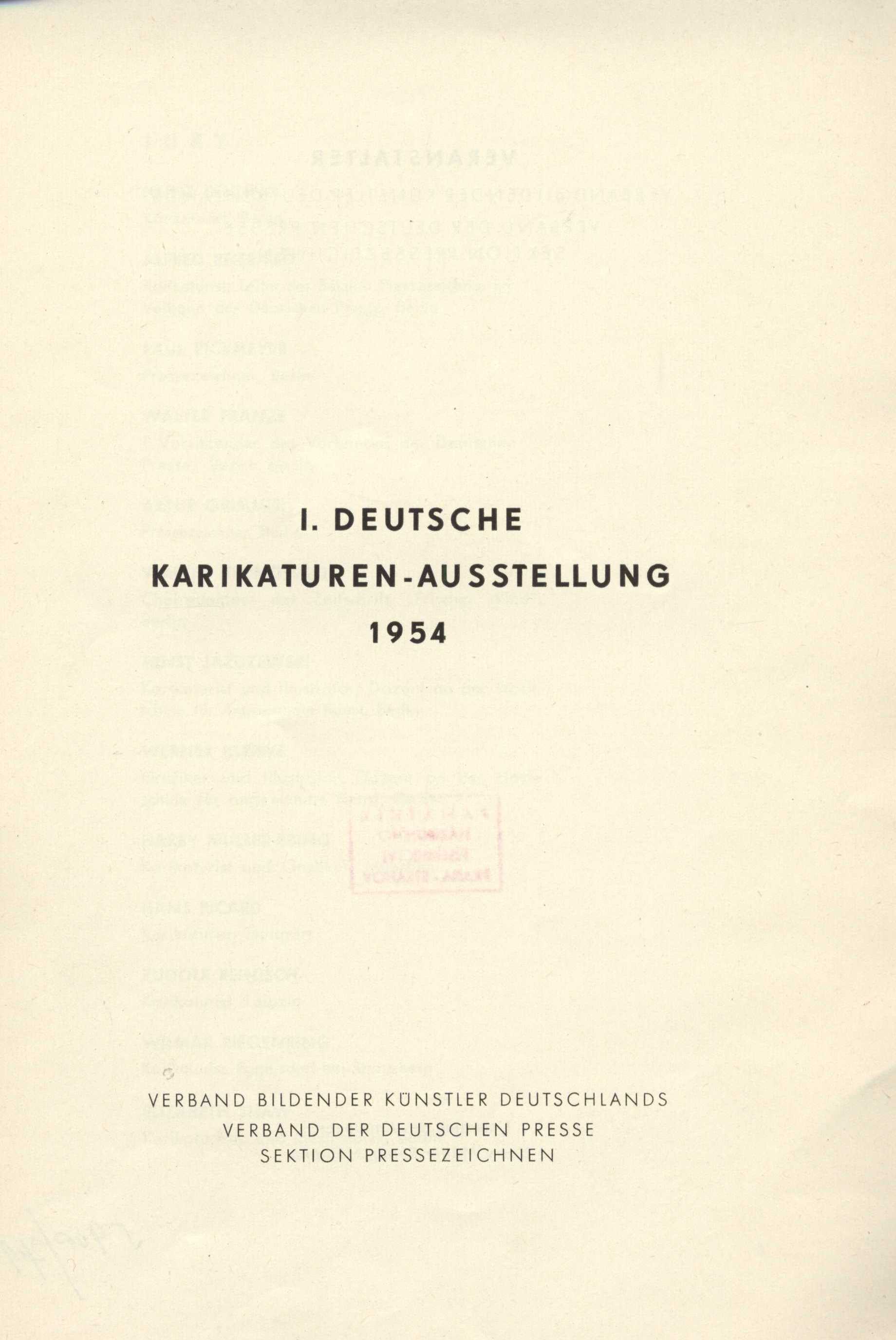 Náhledový obrázek Deutsche Karikaturen-Ausstellung 1954 - 2