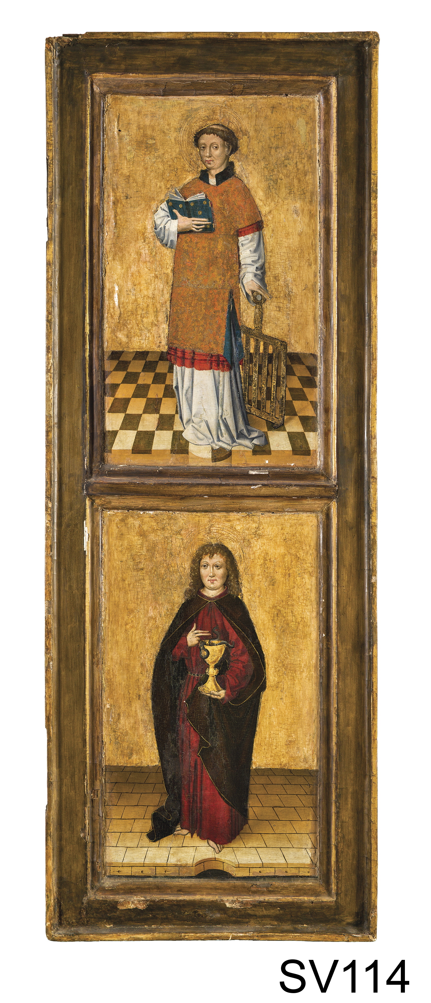 Náhledový obrázek Oltářní křídla ze Zvíkovce – sv. Vavřinec a sv. Jan Evangelista - 1