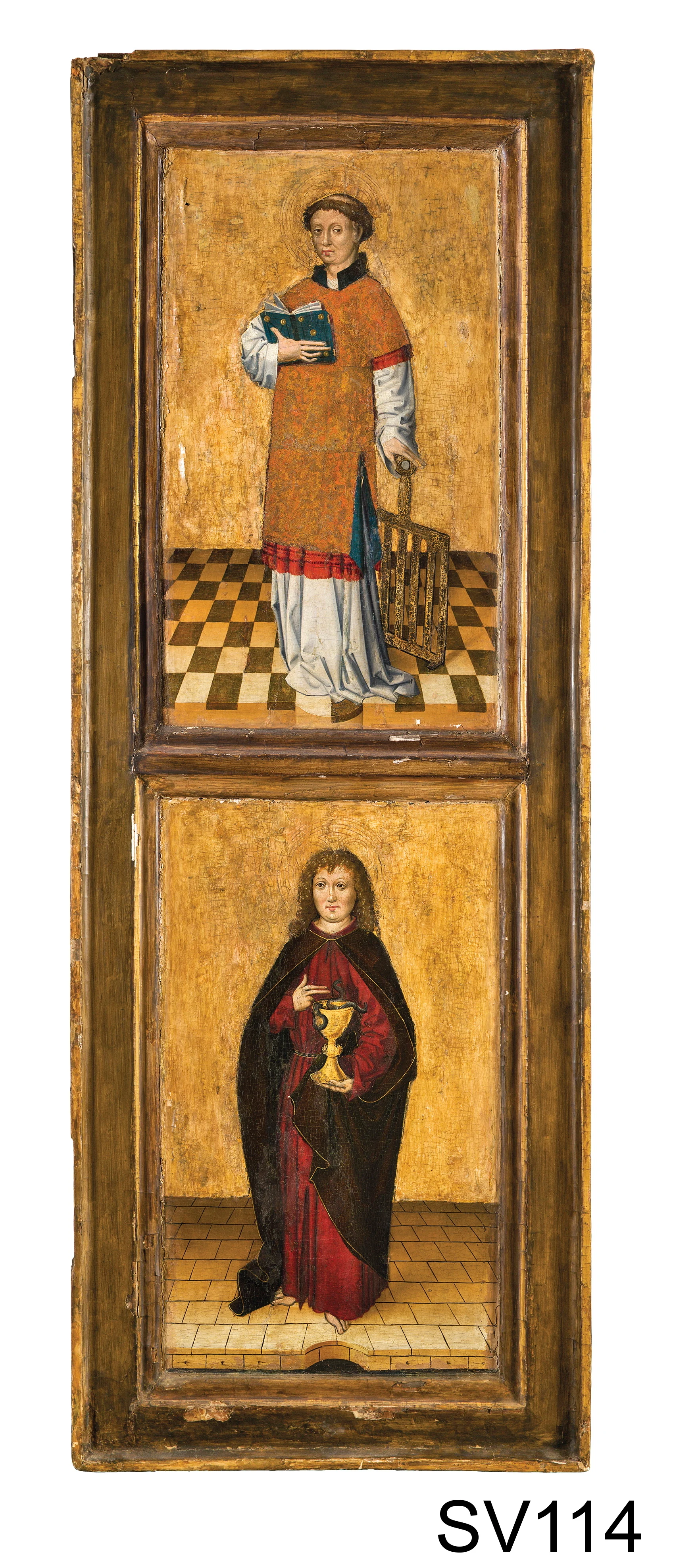 Náhledový obrázek předmětu Oltářní křídla ze Zvíkovce – sv. Vavřinec a sv. Jan Evangelista